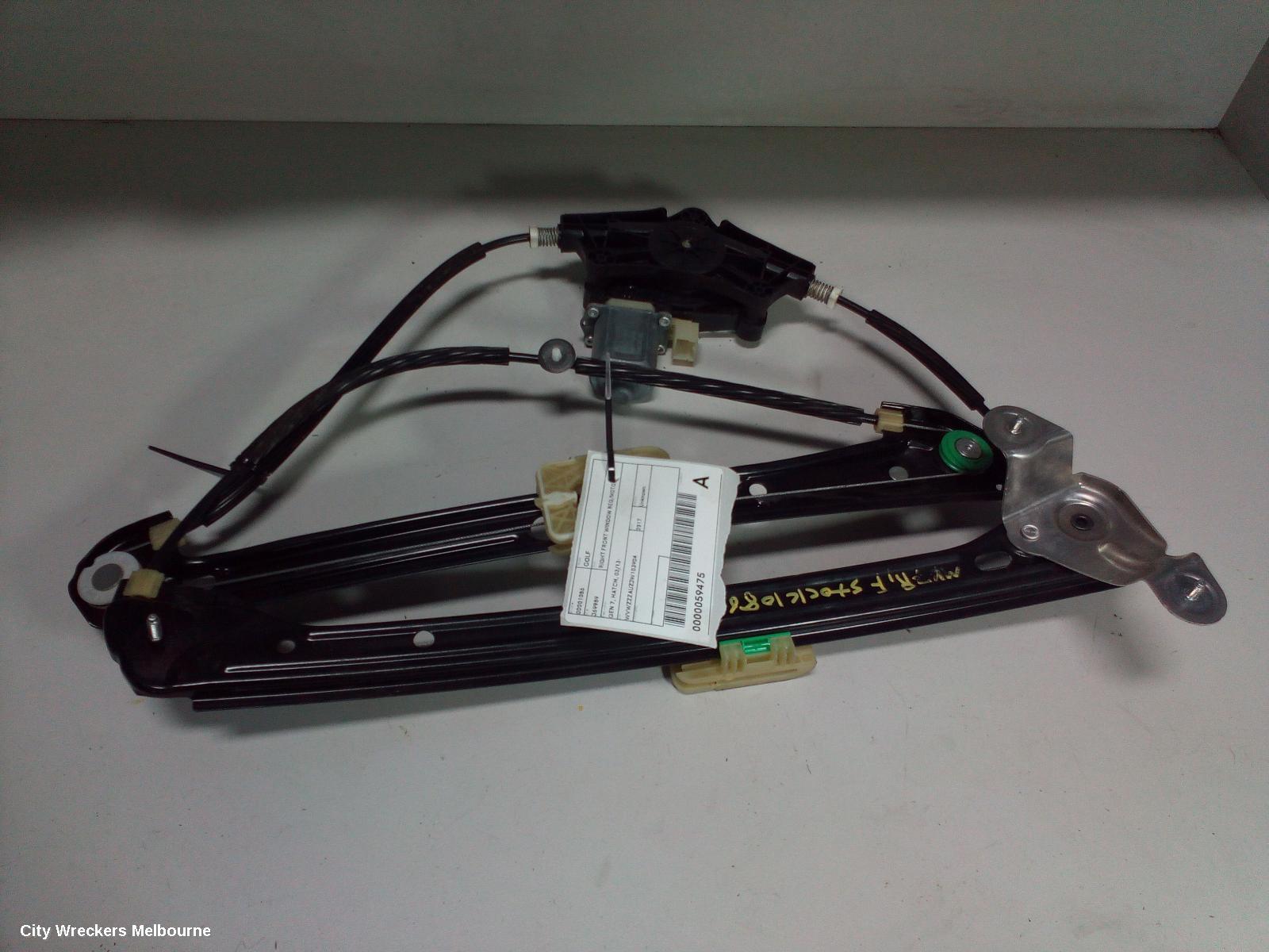 VOLKSWAGEN GOLF RIGHT FRONT WINDOW REG/MOTOR, GEN 7, 5DR HATCH/WAGON, 03/2013 - 08/2020