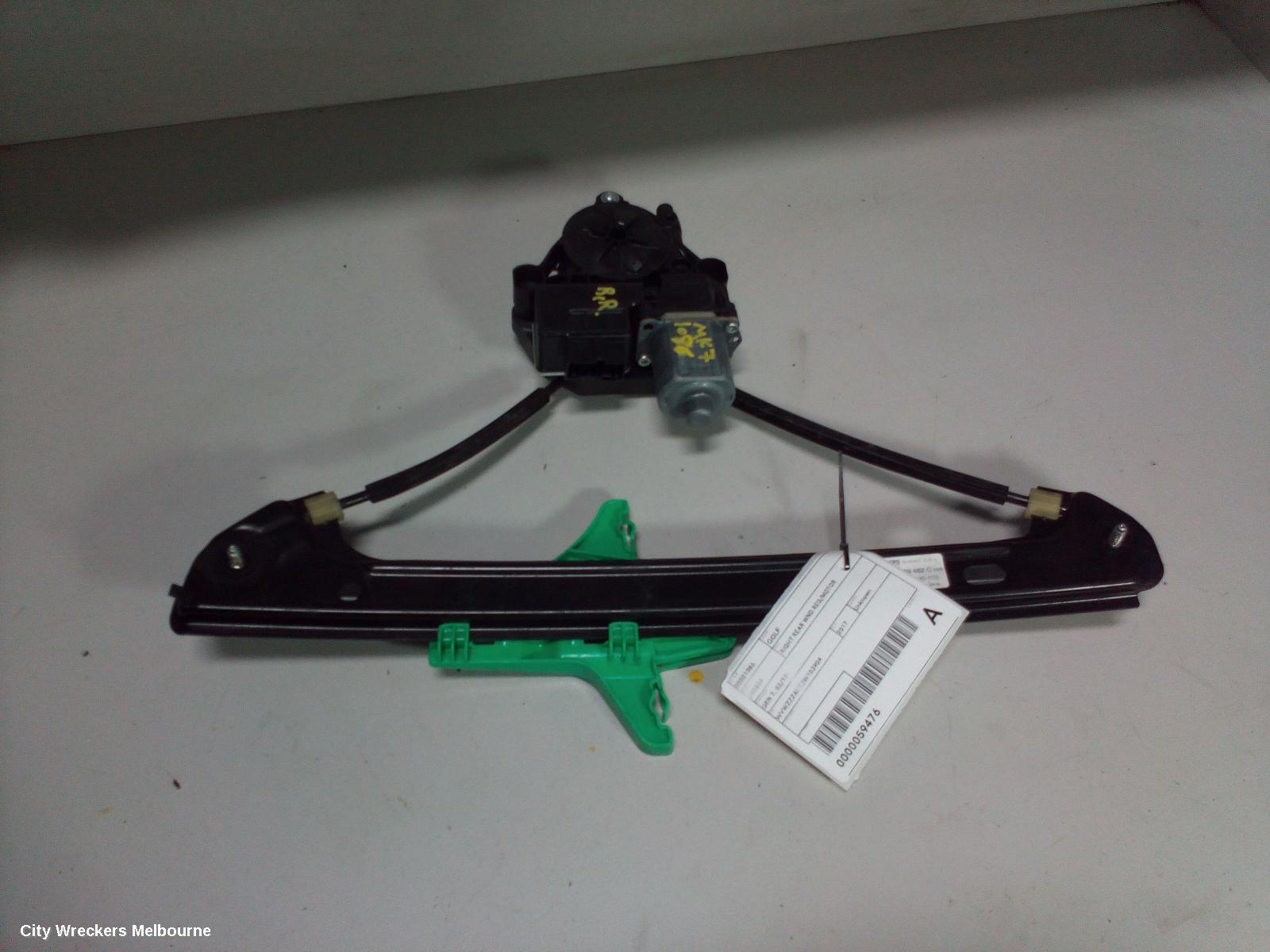 VOLKSWAGEN GOLF RIGHT REAR WND REG/MOTOR, GEN 7, 03/2013 ONWARDS