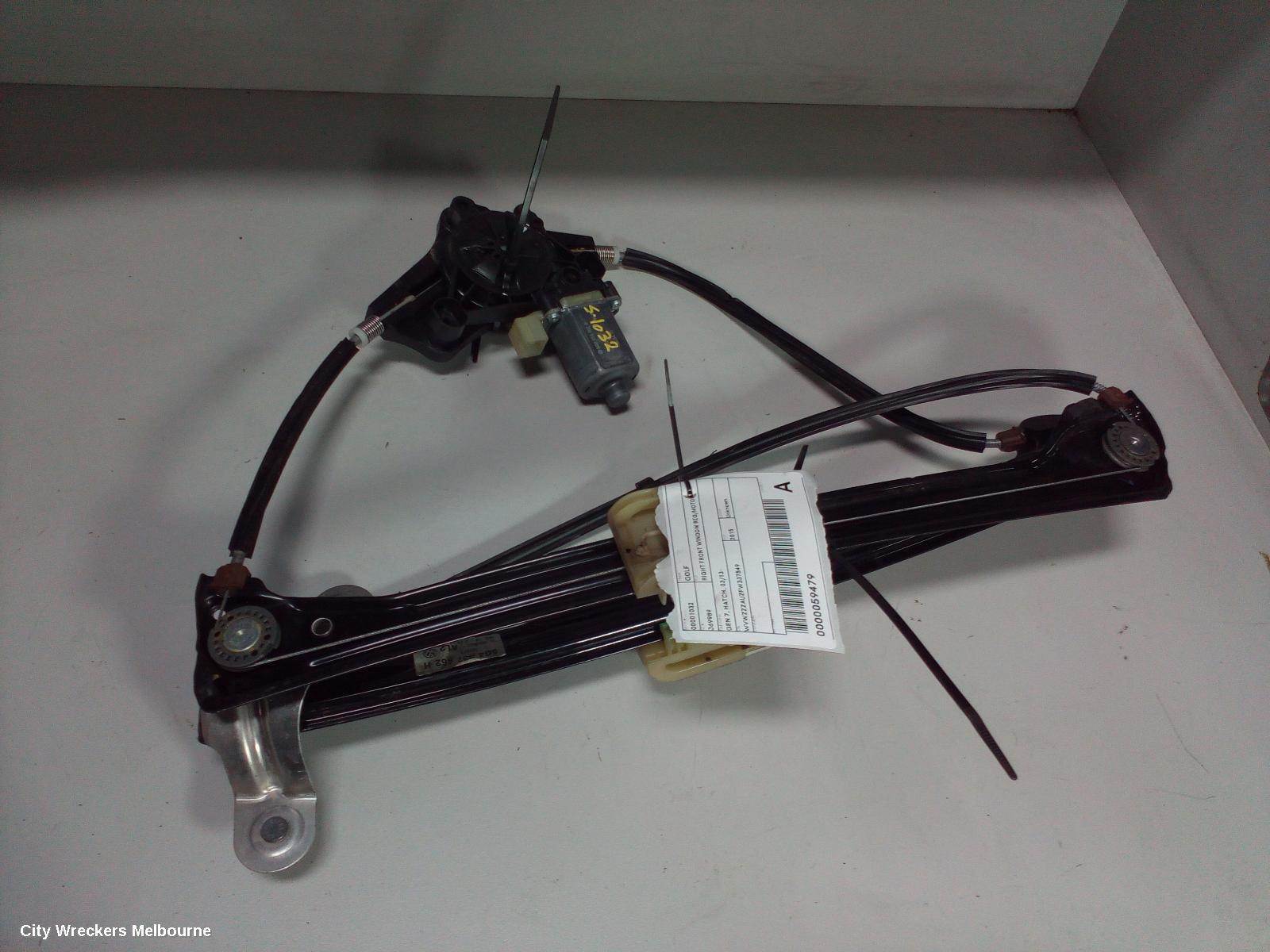 VOLKSWAGEN GOLF RIGHT FRONT WINDOW REG/MOTOR, GEN 7, 5DR HATCH/WAGON, 03/2013 - 08/2020