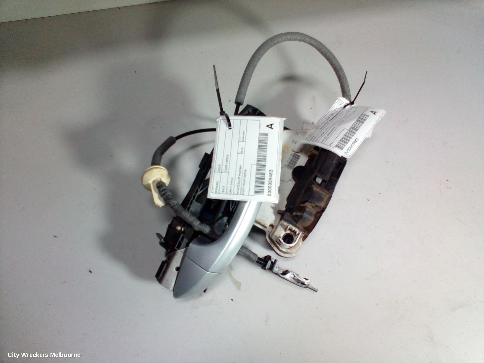 VOLKSWAGEN GOLF DOOR HANDLE, GEN 7, OUTER, RH FRONT/REAR, 01/2013 - 08/2020