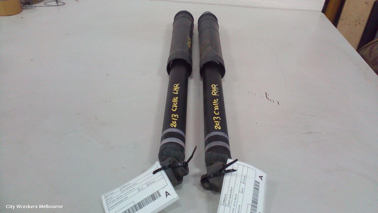 TOYOTA COROLLA RIGHT REAR STRUT, ZRE182R, HATCH, 10/2012 - 03/2015