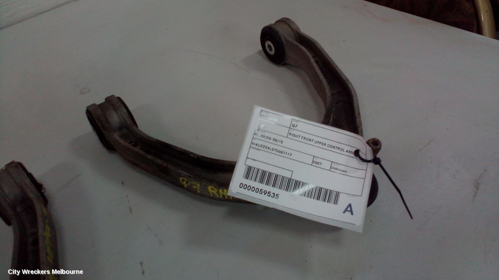 AUDI Q7 RIGHT FRONT UPPER CONTROL ARM, 4L, 09/2006 - 08/2015
