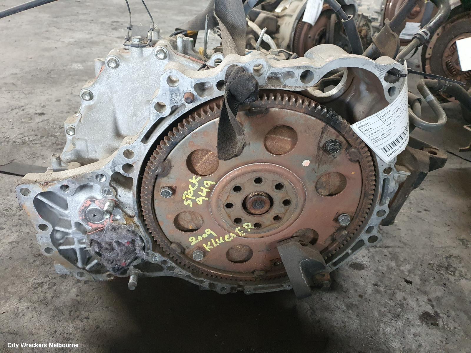 TOYOTA KLUGER TRANS/GEARBOX, AUTO, AWD, 3.5, 2GR-FE, (4TH VIN = E), NO TRANSFER CASE, GSU40-GSU45, 05/2007 - 02/2014