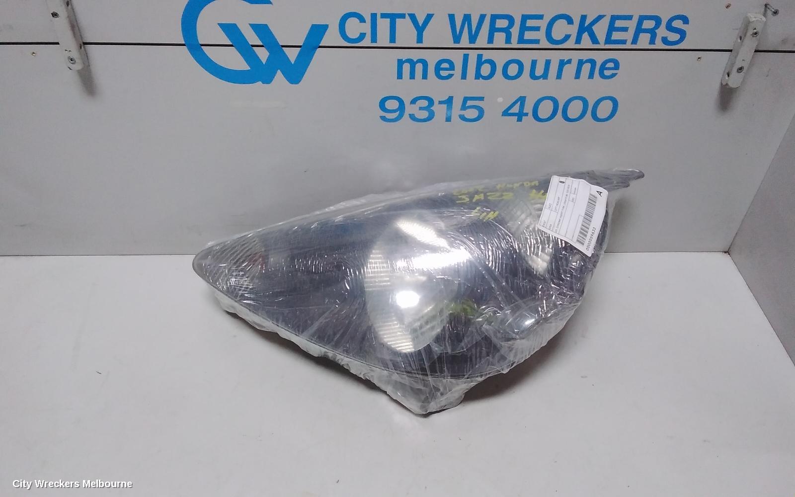 HONDA JAZZ LEFT HEADLAMP, GD, BLACK INSERT TYPE, LENS# P2188, 10/2002 - 09/2004