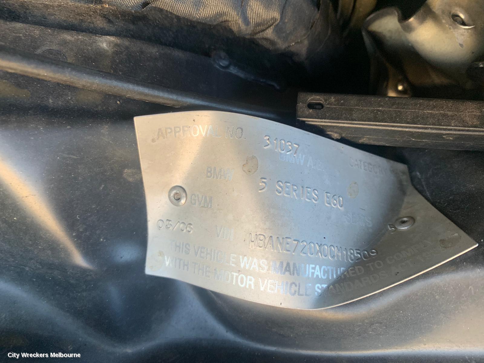 BMW 5 SERIES LEFT FRONT DOOR, E60/E61, SEDAN/WAGON, 10/2003 - 04/2010