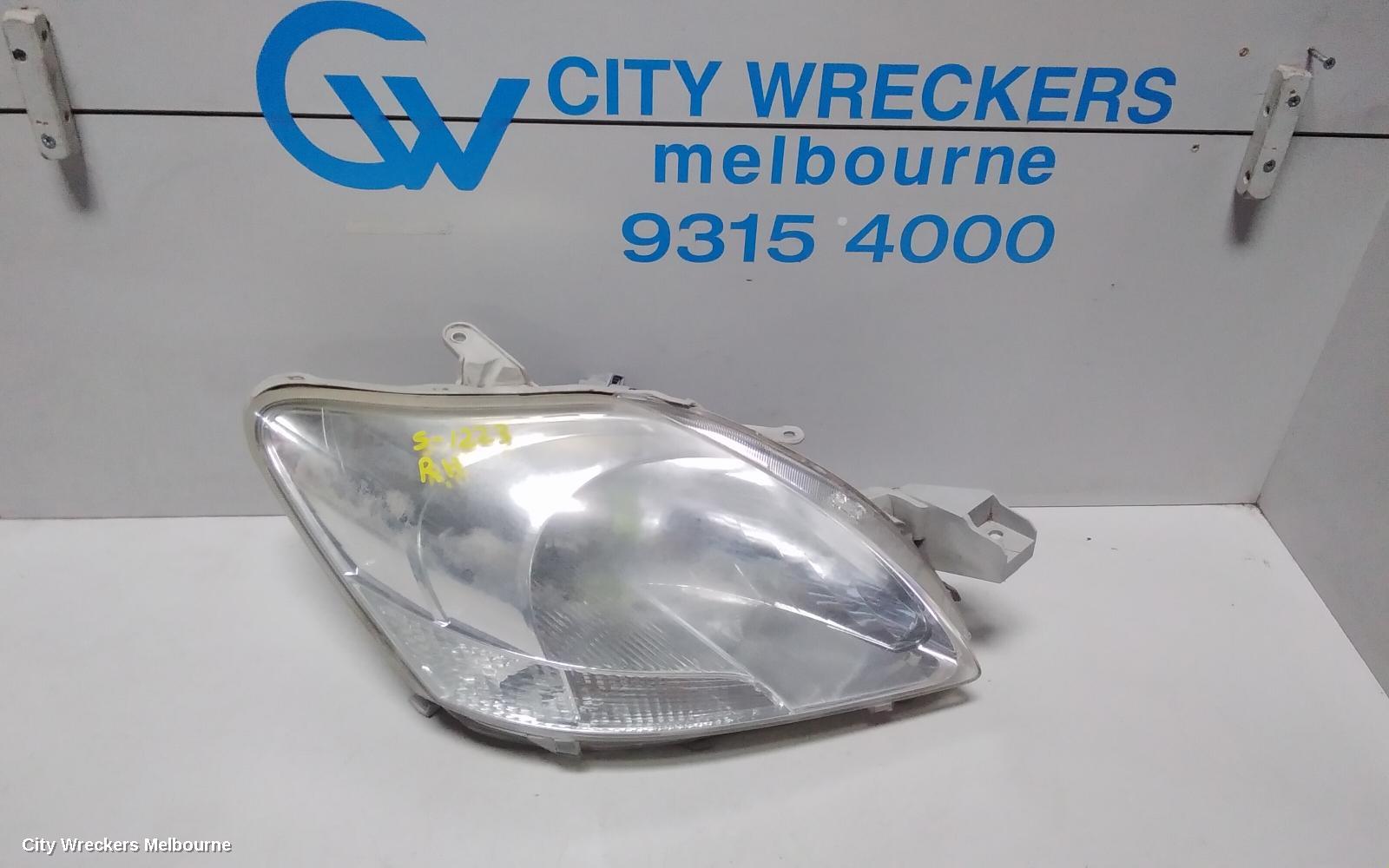 TOYOTA YARIS RIGHT HEADLAMP, NCP9#, SEDAN, NON HID, ELECT ADJ, LENS# 52163, 03/2006 - 06/2016 (AUS ONLY)