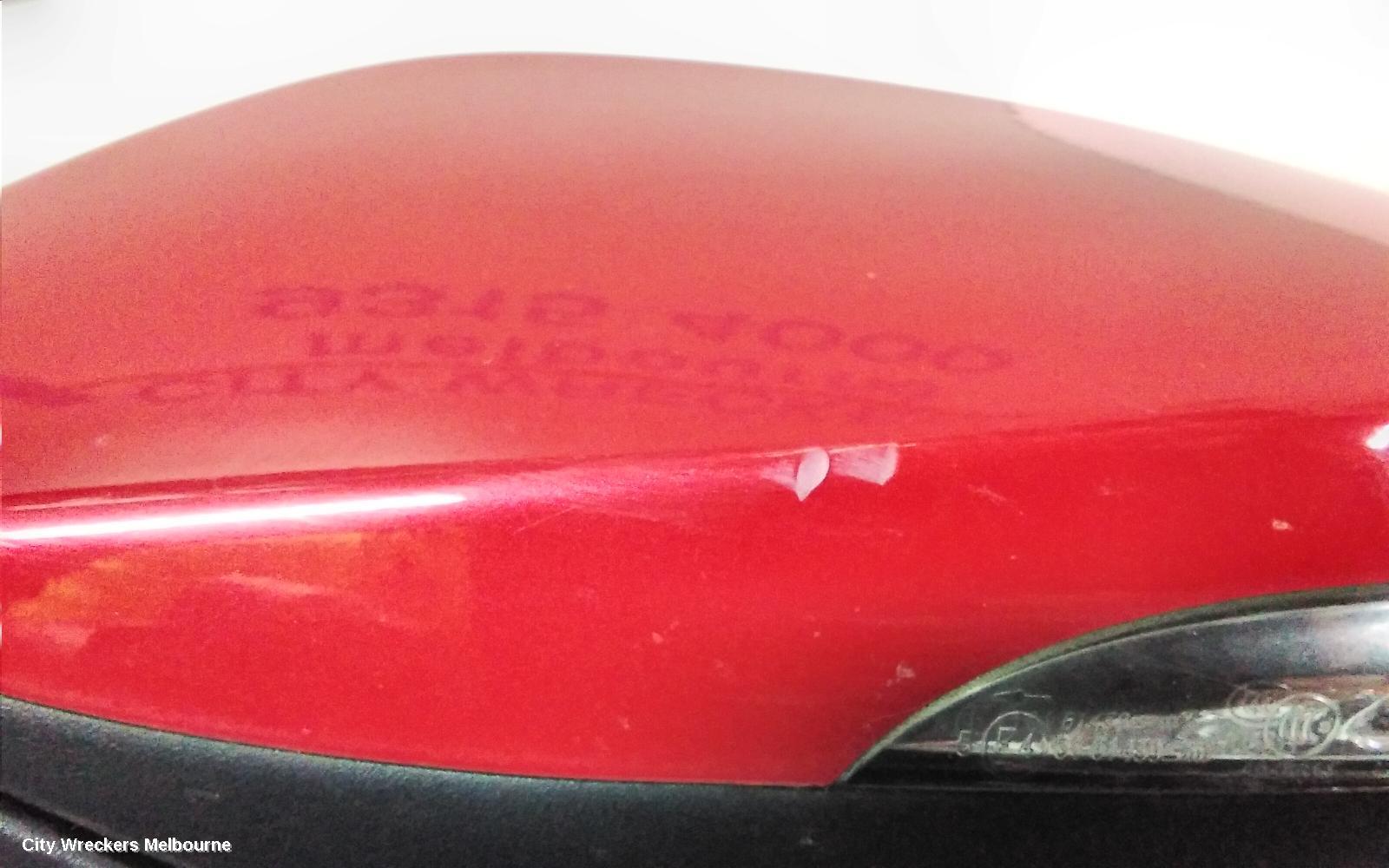 HYUNDAI VELOSTER LEFT DOOR MIRROR, FS, MANUAL FOLDING, NON HEATED TYPE, 12/2011 - 02/2018