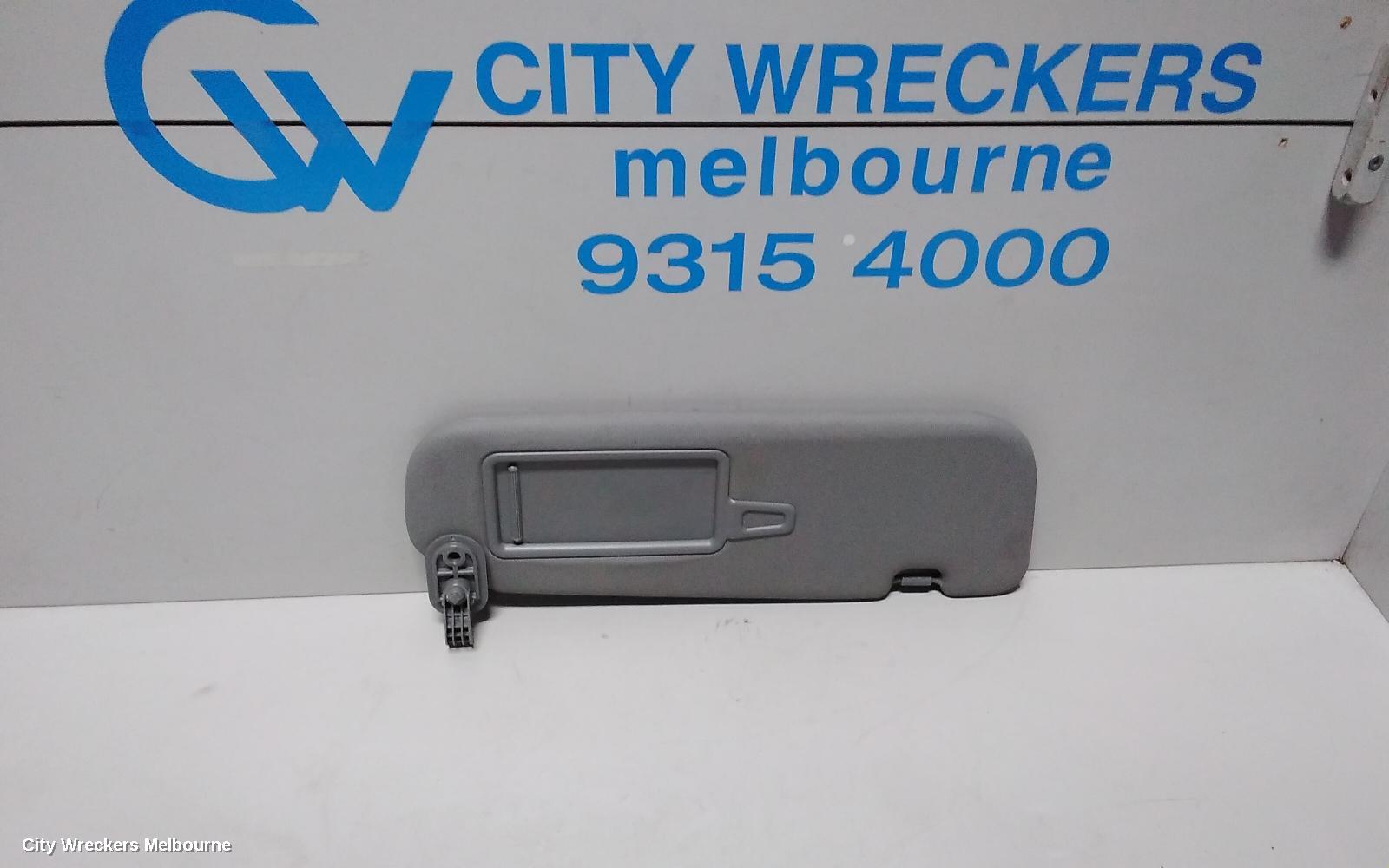 HYUNDAI VELOSTER SUNVISOR, FS, RH SIDE, GREY, W/ MIRROR & LAMP TYPE, 12/2011 - 02/2018