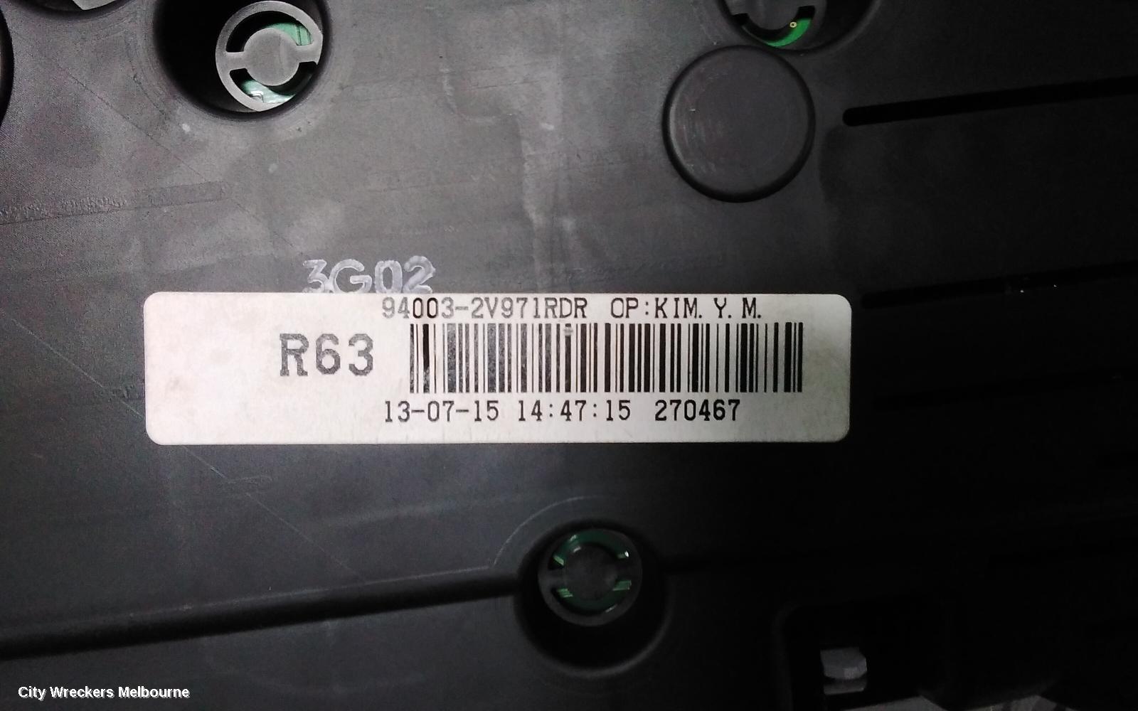 HYUNDAI VELOSTER INSTRUMENT CLUSTER, AUTO, NON BADGE ON TOP (SPEEDO TILL 240), NON TURBO TYPE, FS, 12/2011 - 02/2018
