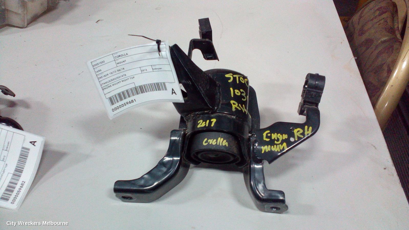 TOYOTA COROLLA MOUNT, ZRE182R 10/2012 - 06/2018