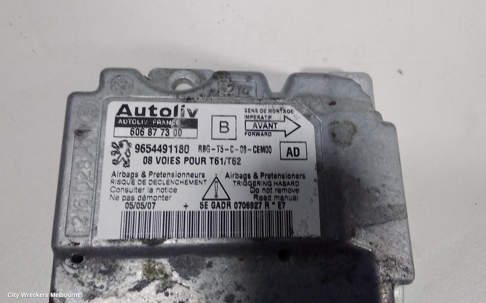 PEUGEOT 307 AIRBAG MODULE/SENSOR, T6, MODULE, 10/2005 - 12/2009