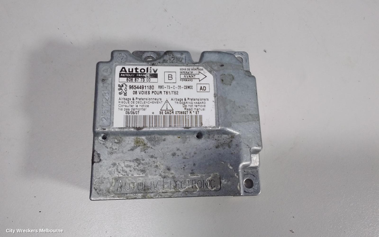 PEUGEOT 307 AIRBAG MODULE/SENSOR, T6, MODULE, 10/2005 - 12/2009