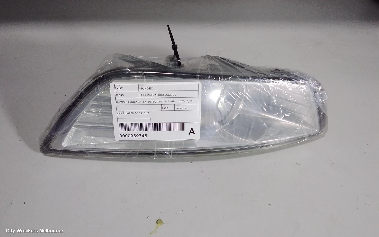 FORD MONDEO LEFT INDICATOR/FOG/SIDE, BUMPER FOGLAMP, LX/ZETEC/TDCI, MA-MB, 10/2007 - 10/2010