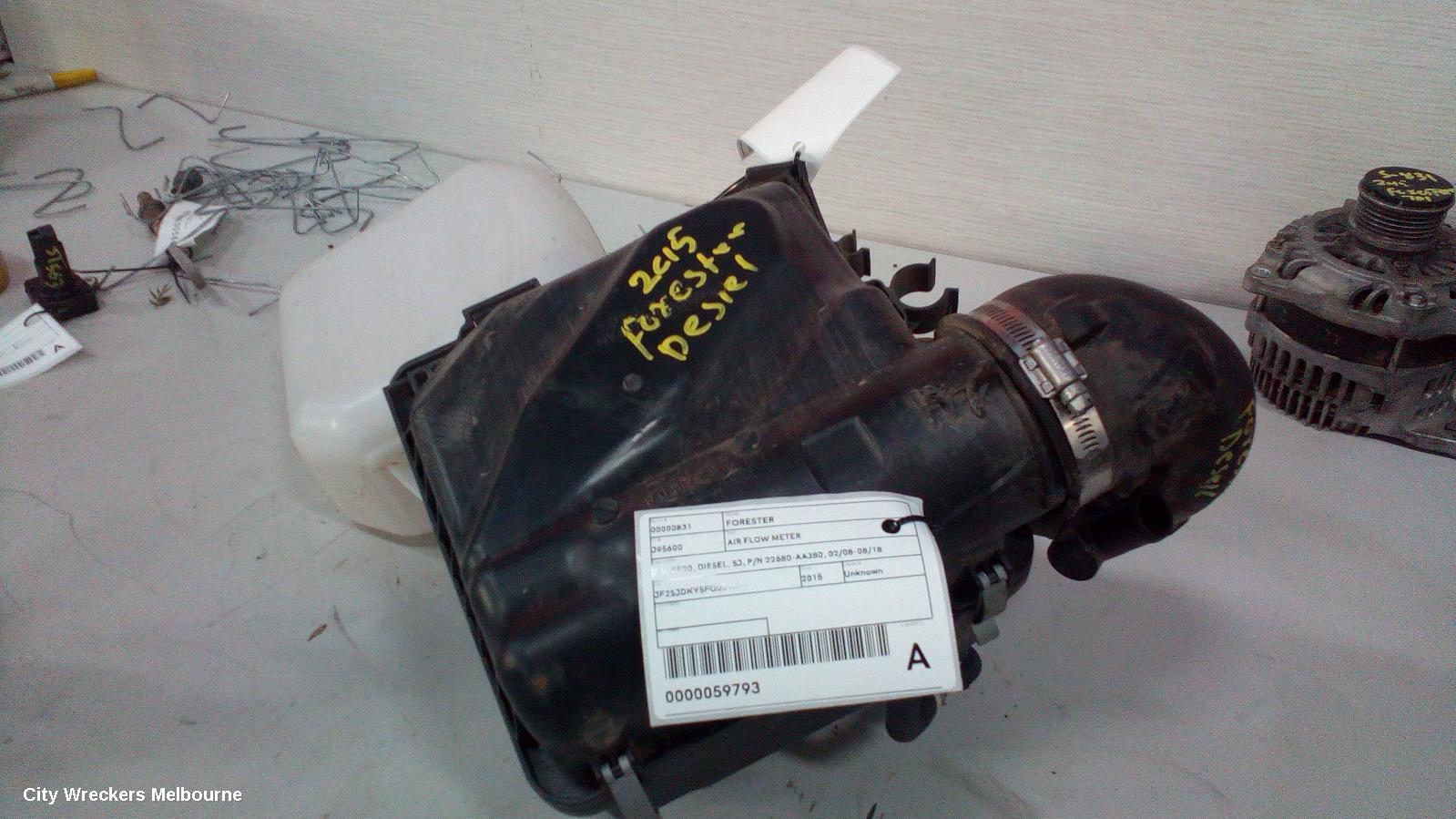 SUBARU FORESTER AIR FLOW METER, 2.0, EE20, DIESEL, SJ, P/N 22680-AA380, 02/2008 - 08/2018