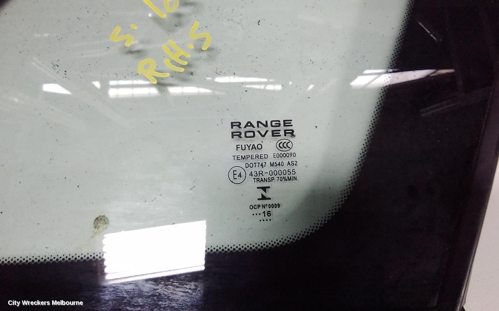 LAND ROVER RANGEROVER EVOQUE RIGHT REAR SIDE GLASS, 5DR, STANDARD TYPE, L538, 11/2011 - 01/2019