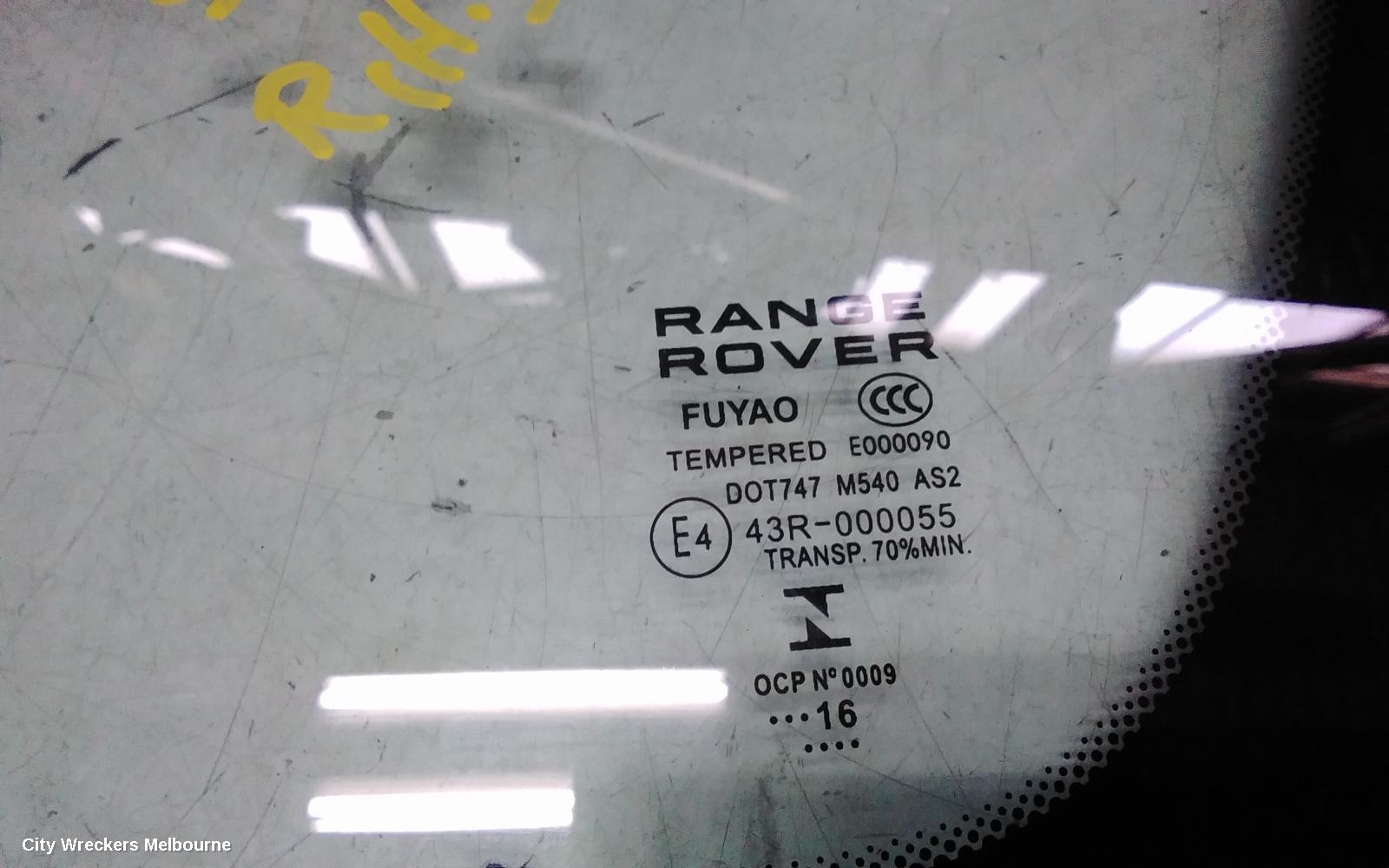 LAND ROVER RANGEROVER EVOQUE RIGHT REAR SIDE GLASS, 5DR, STANDARD TYPE, L538, 11/2011 - 01/2019