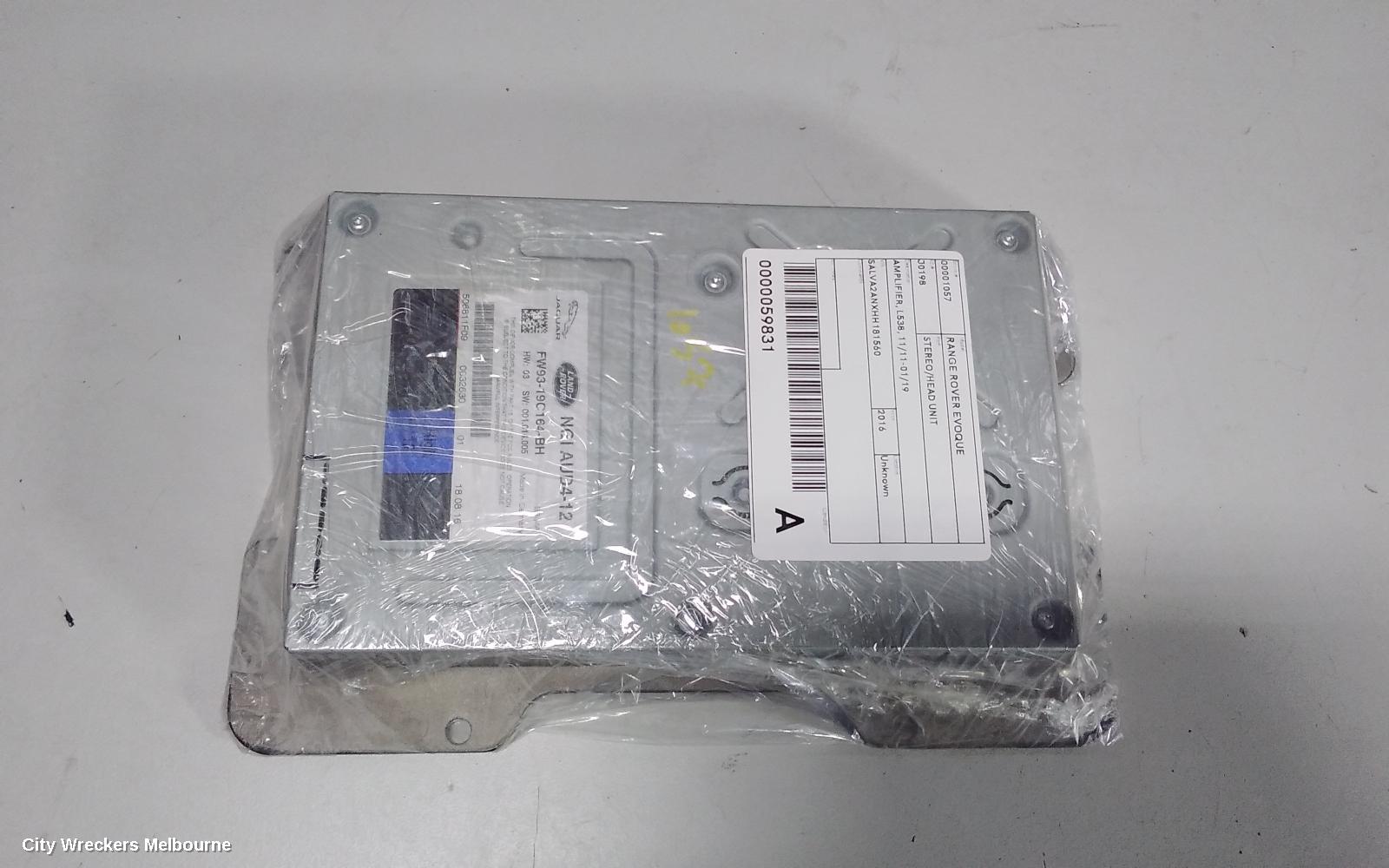 LAND ROVER RANGEROVER EVOQUE RADIO/CD/DVD/SAT/TV, AMPLIFIER, L538, 11/2011 - 01/2019