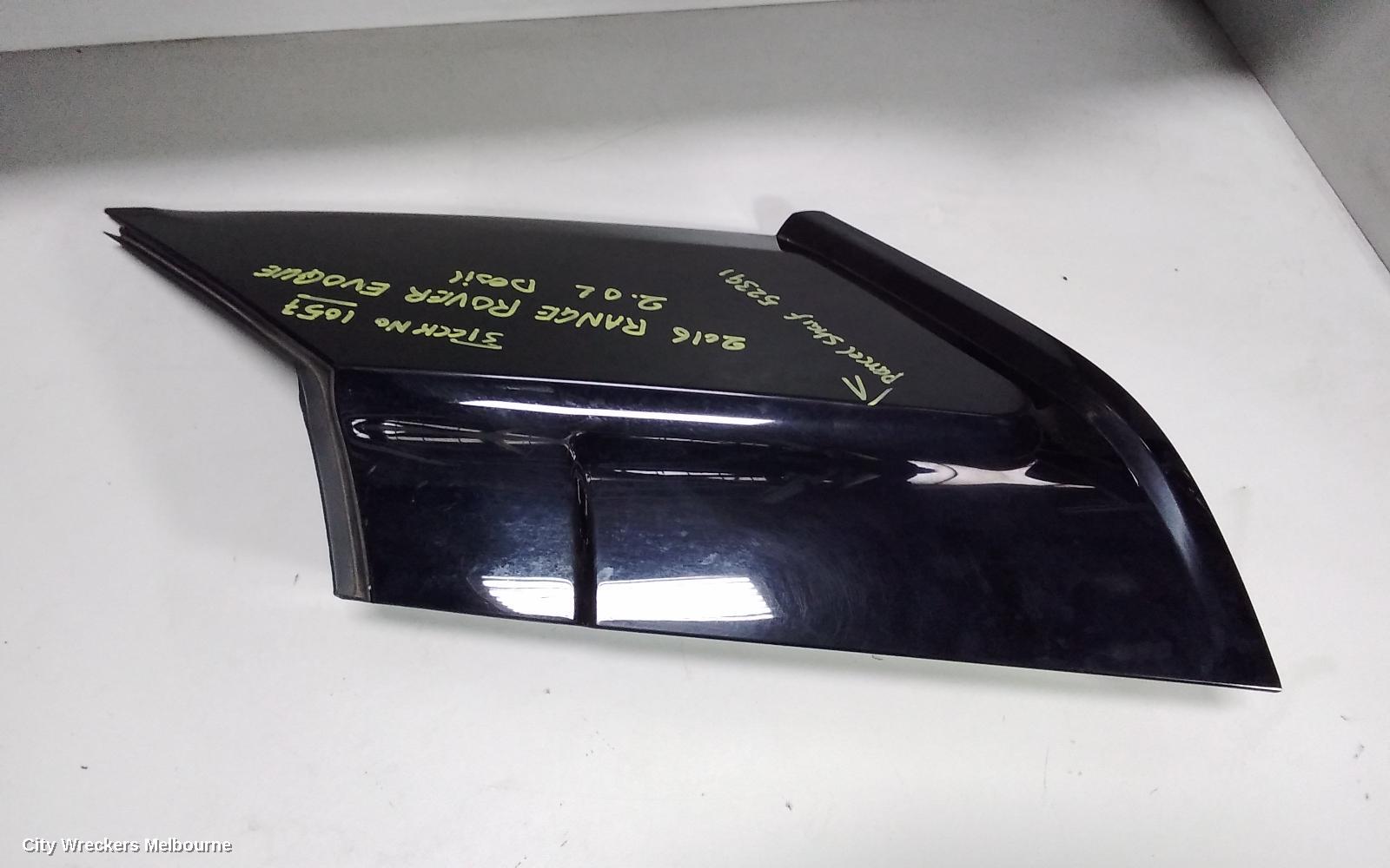 LAND ROVER RANGEROVER EVOQUE RIGHT REAR SIDE GLASS, 5DR, STANDARD TYPE, L538, 11/2011 - 01/2019
