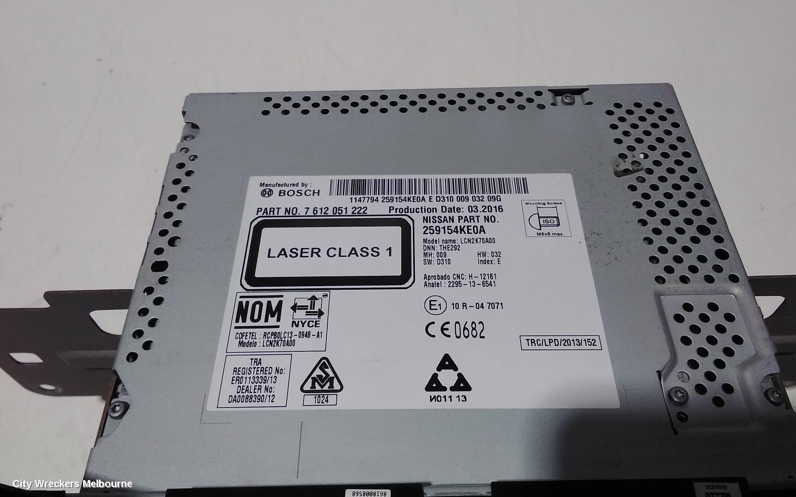 NISSAN NAVARA RADIO/CD/DVD/SAT/TV, NP300, W/ SAT NAV TYPE, 05/2015 - 11/2020
