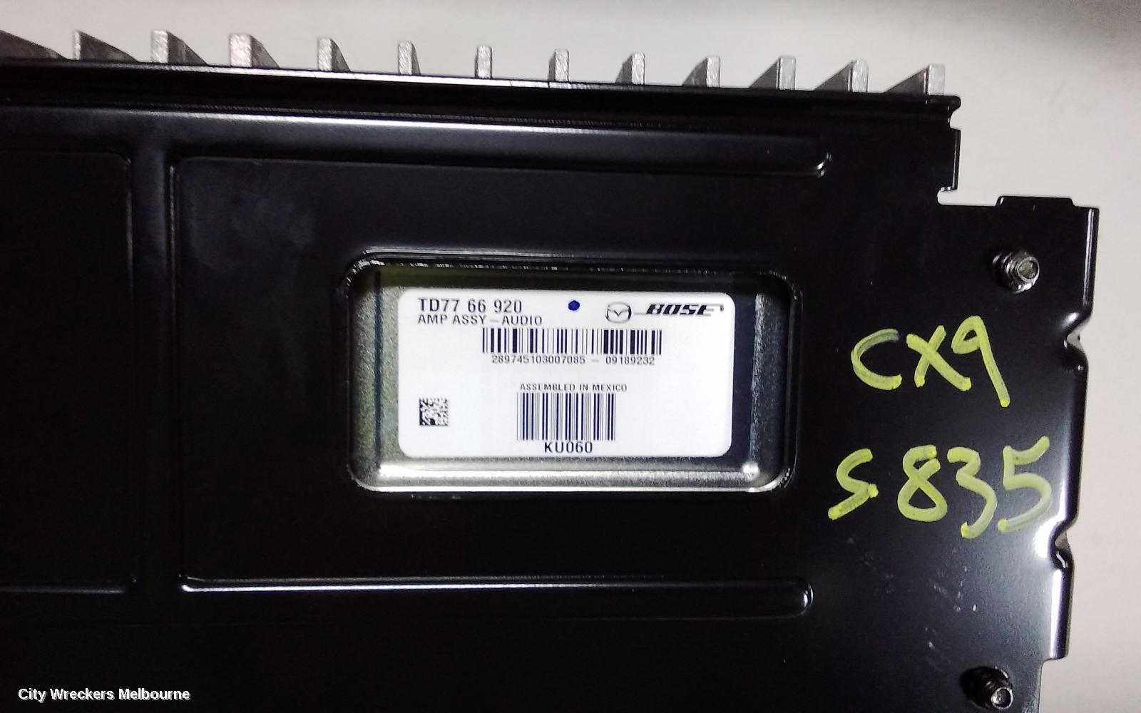 MAZDA CX9 RADIO/CD/DVD/SAT/TV, AMPLIFIER ONLY (ALL BOSE SYSTEM), P/N TD1366920, TB, 12/2007 - 12/2015