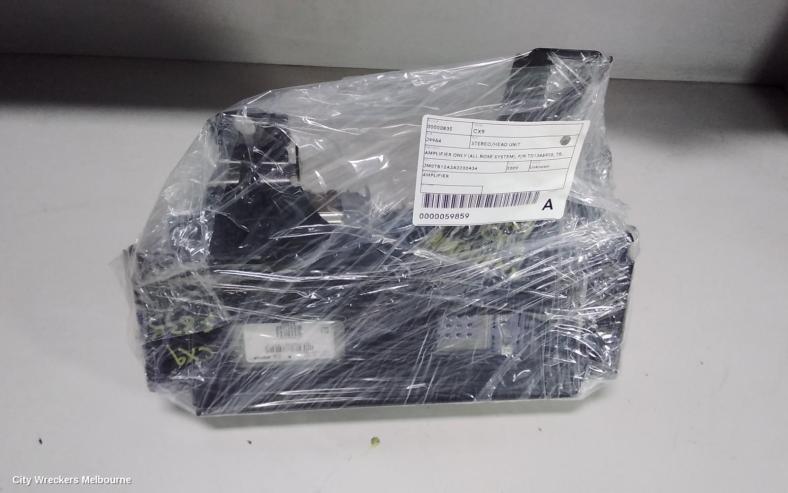 MAZDA CX9 RADIO/CD/DVD/SAT/TV, AMPLIFIER ONLY (ALL BOSE SYSTEM), P/N TD1366920, TB, 12/2007 - 12/2015