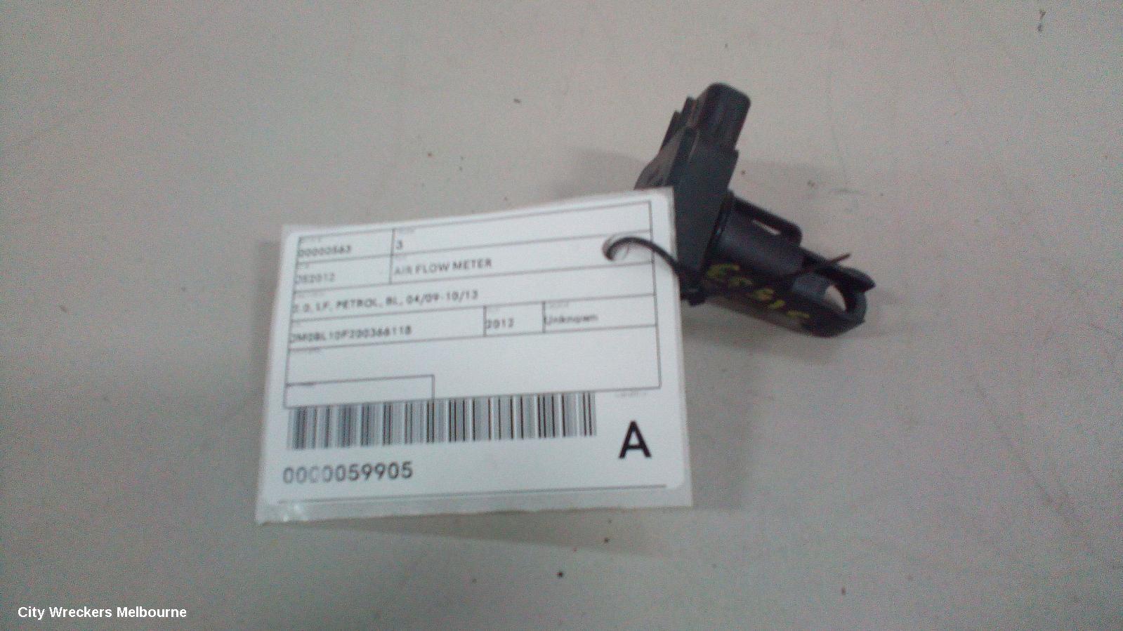 MAZDA 3 AIR FLOW METER, 2.0, LF, PETROL, BL, 04/2009 - 10/2013