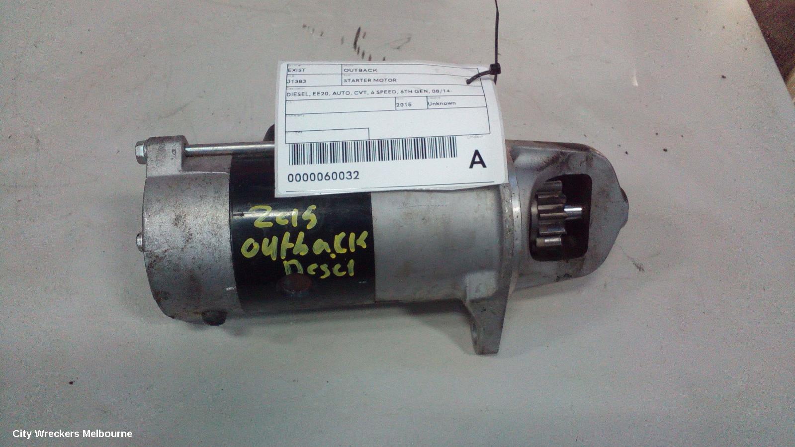 SUBARU OUTBACK STARTER, DIESEL, EE20, AUTO, CVT, 6 SPEED, 6TH GEN, 08/2014 ONWARDS