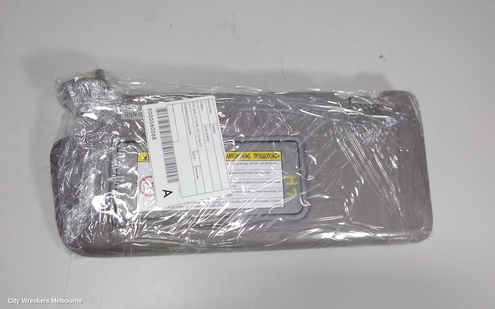 HONDA CIVIC SUNVISOR, 9TH GEN, LH SIDE, 02/2012 - 04/2016