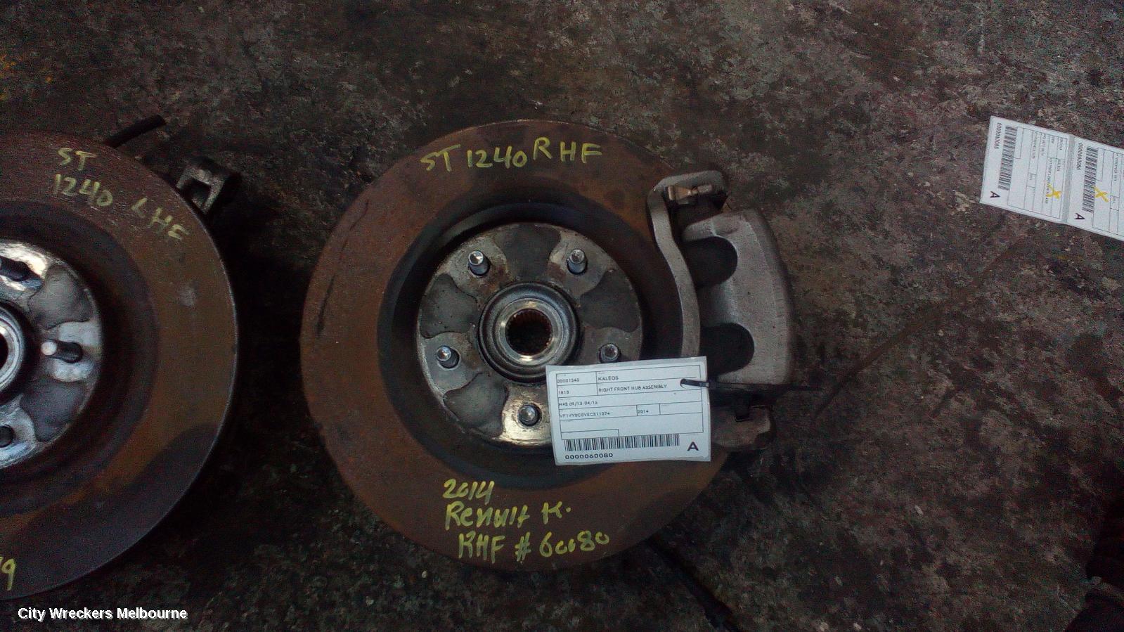 RENAULT KALEOS RIGHT FRONT HUB ASSEMBLY, H45, 09/2008 - 04/2016