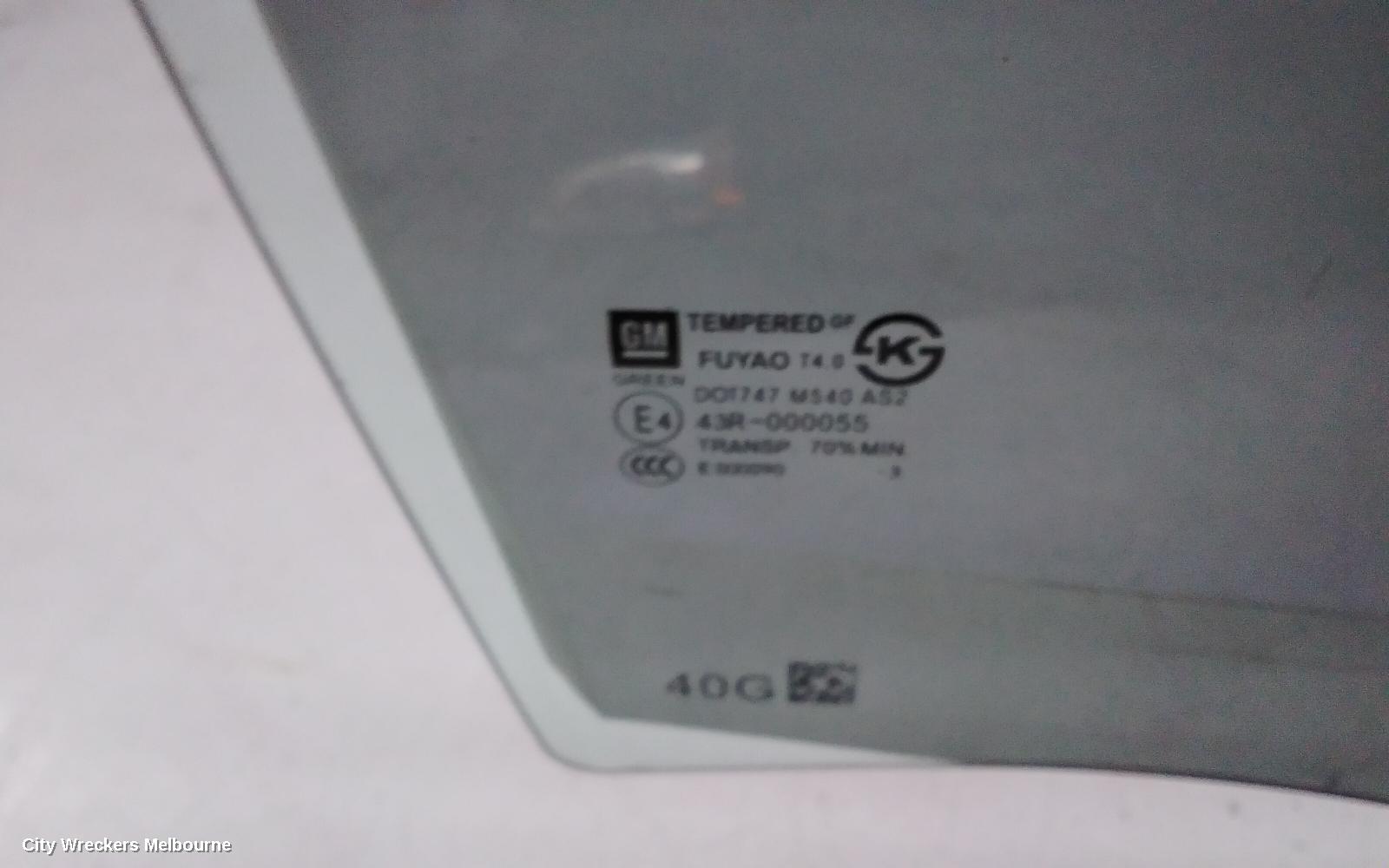 HOLDEN BARINA RIGHT FRONT DOOR WINDOW, SPARK, MJ (VIN KL3MF...), 10/2010 - 06/2015