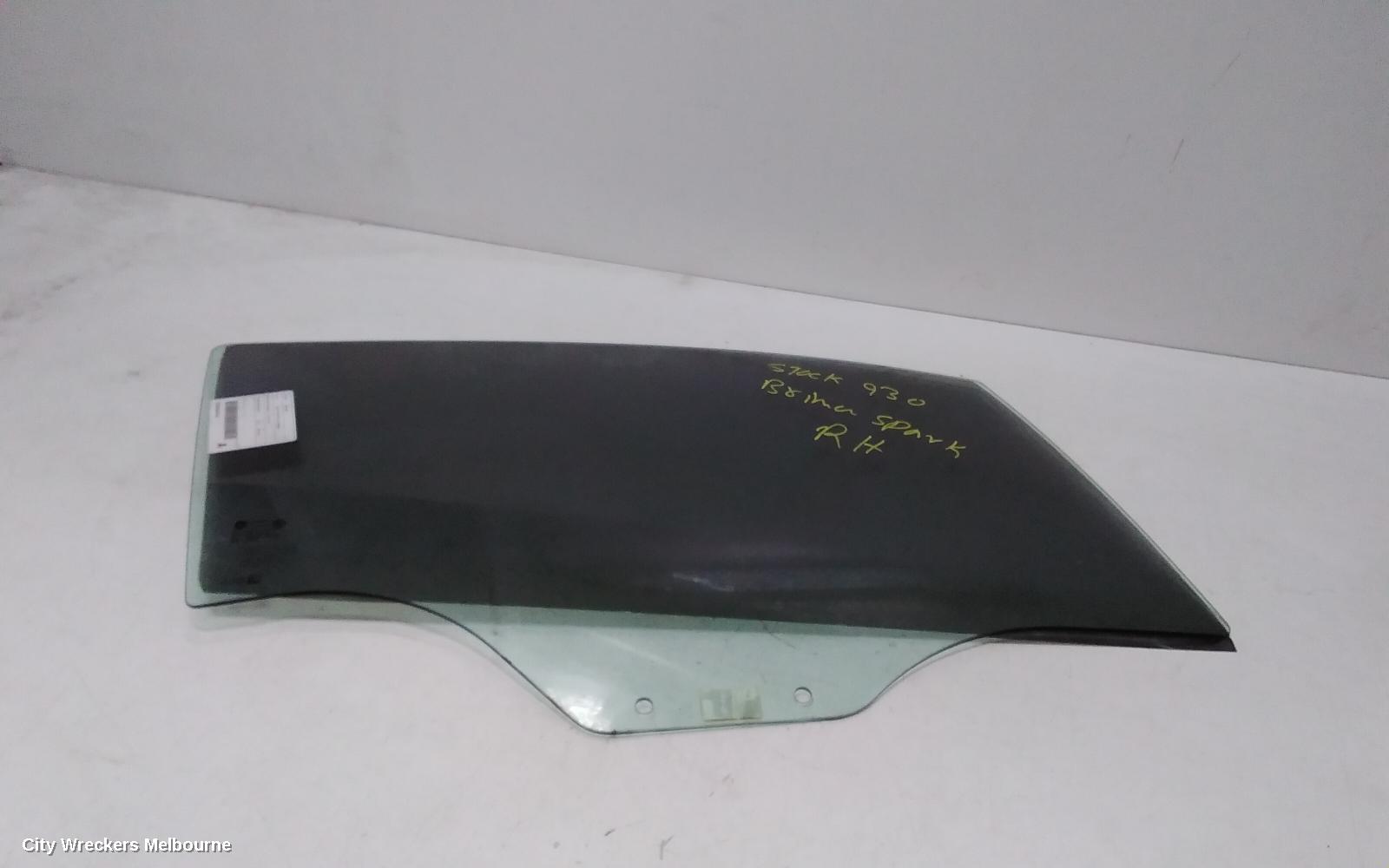 HOLDEN BARINA RIGHT FRONT DOOR WINDOW, SPARK, MJ (VIN KL3MF...), 10/2010 - 06/2015