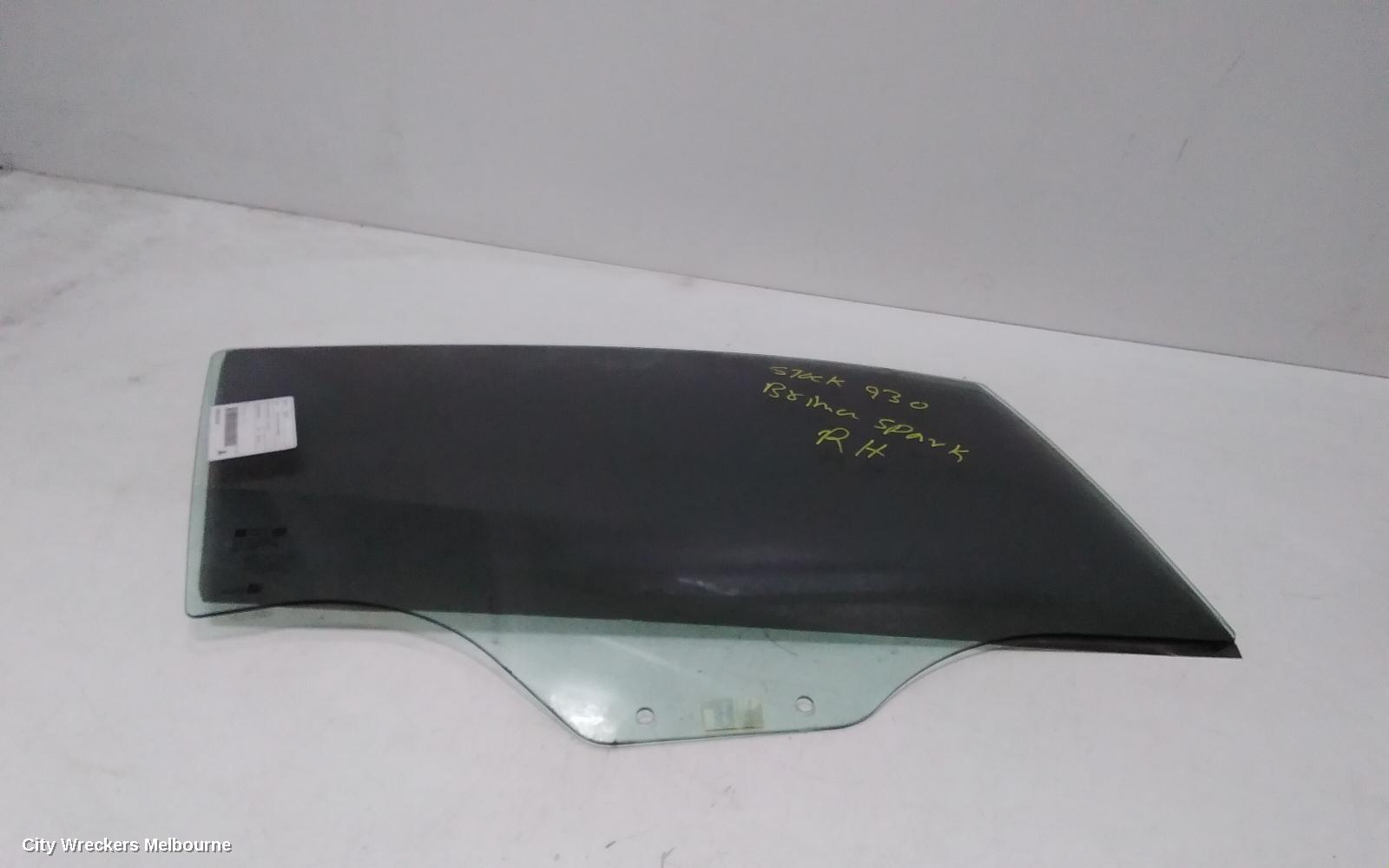 HOLDEN BARINA RIGHT FRONT DOOR WINDOW, SPARK, MJ (VIN KL3MF...), 10/2010 - 06/2015