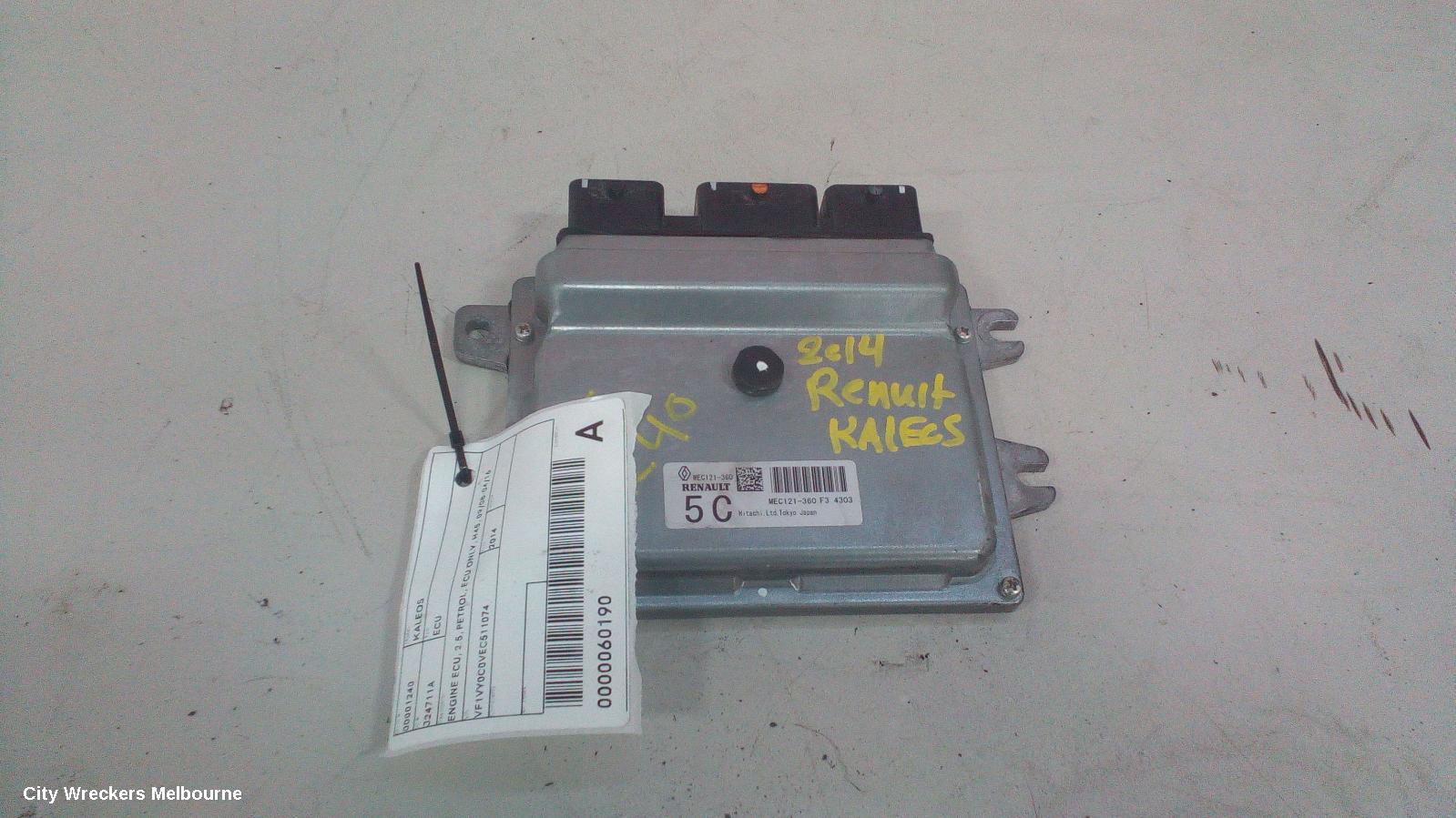 RENAULT KALEOS ECU, ENGINE ECU, 2.5, PETROL, ECU ONLY, H45, 09/2008 - 04/2016