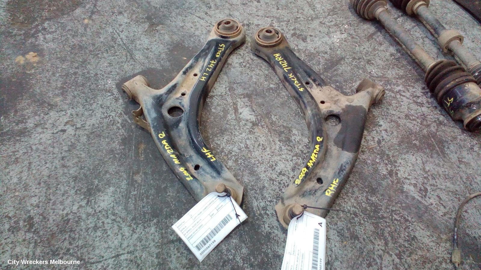 MAZDA 2 RIGHT FRONT LOWER CONTROL ARM, DE SERIES, 09/2007 - 09/2014