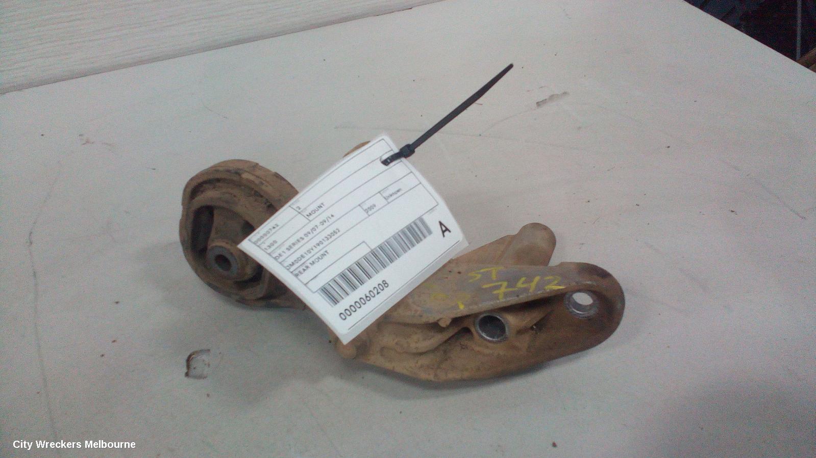 MAZDA 2 MOUNT, ZY, ENGINE MOUNT, REAR, AUTO T/M, PETROL, 1.5, DE SERIES, 09/2007 - 09/2014