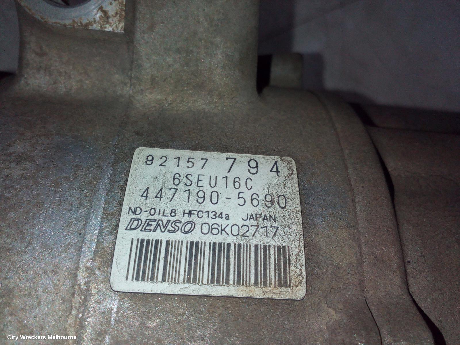 HOLDEN COMMODORE A/C COMPRESSOR, VE, 3.0/3.6, 6SEU16C, 1 PLUG TYPE, 09/2006 - 04/2013