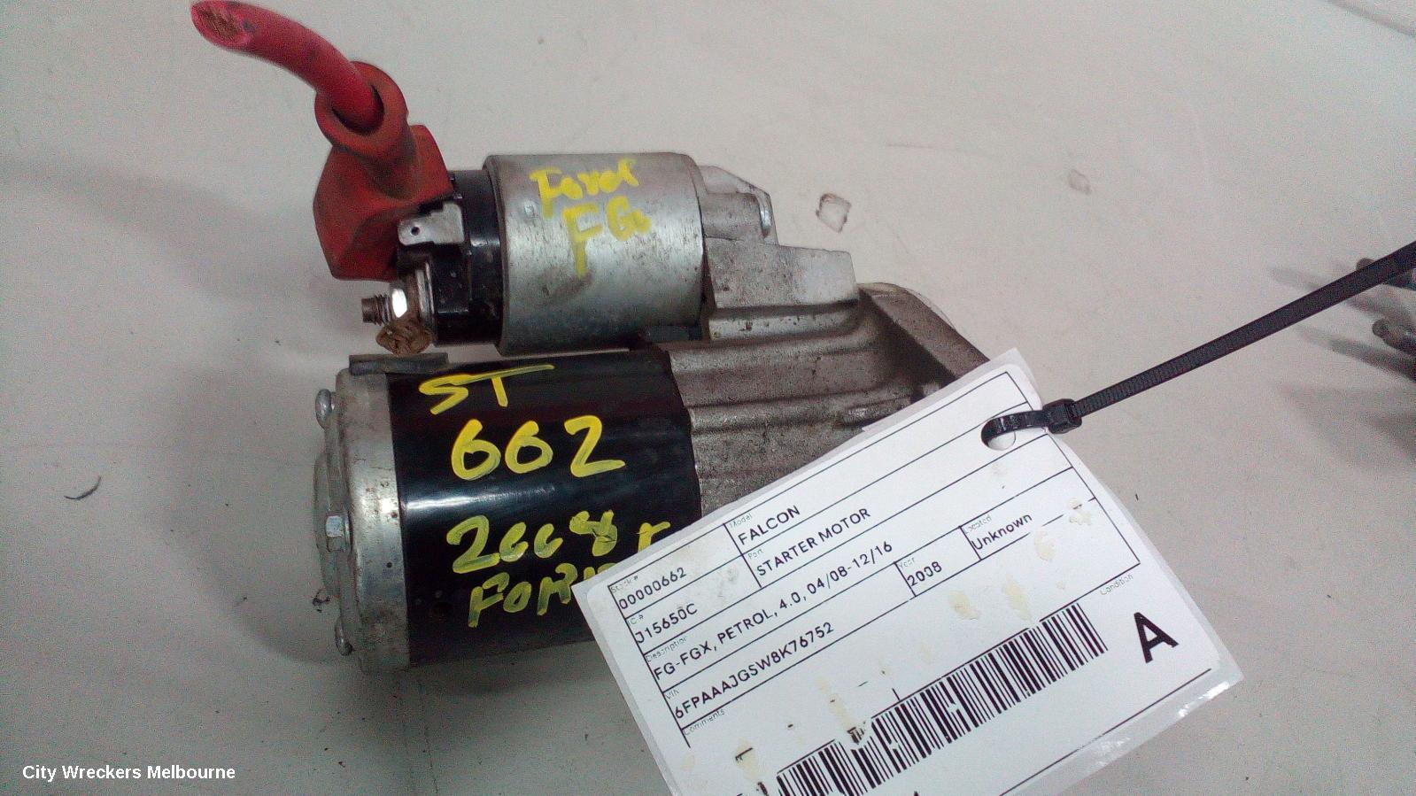 FORD FALCON STARTER, FG-FGX, PETROL, 4.0, 04/2008 - 12/2016