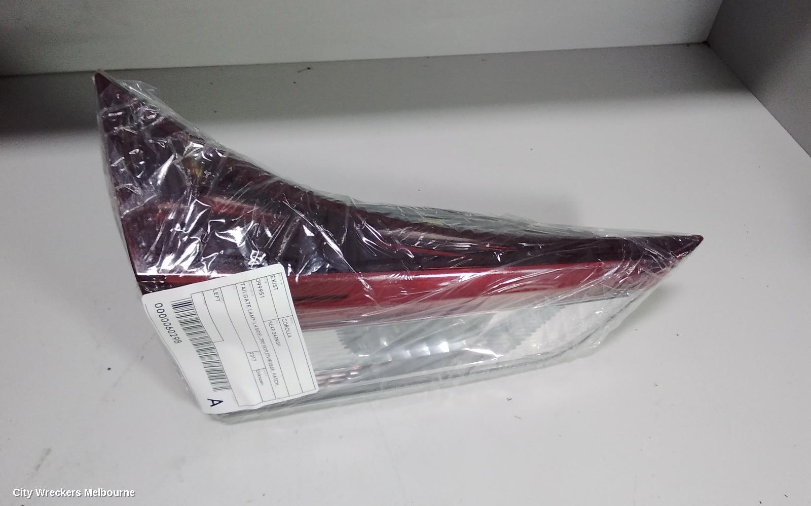 TOYOTA COROLLA REAR GARNISH, TAILGATE LAMP (LH SIDE), ZRE182R/ZWE186R, HATCH, 03/2015 - 06/2018