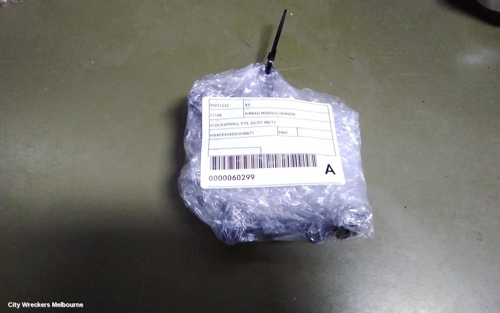 BMW X5 AIRBAG MODULE/SENSOR, CLOCKSPRING, E70, 03/2007 - 08/2013