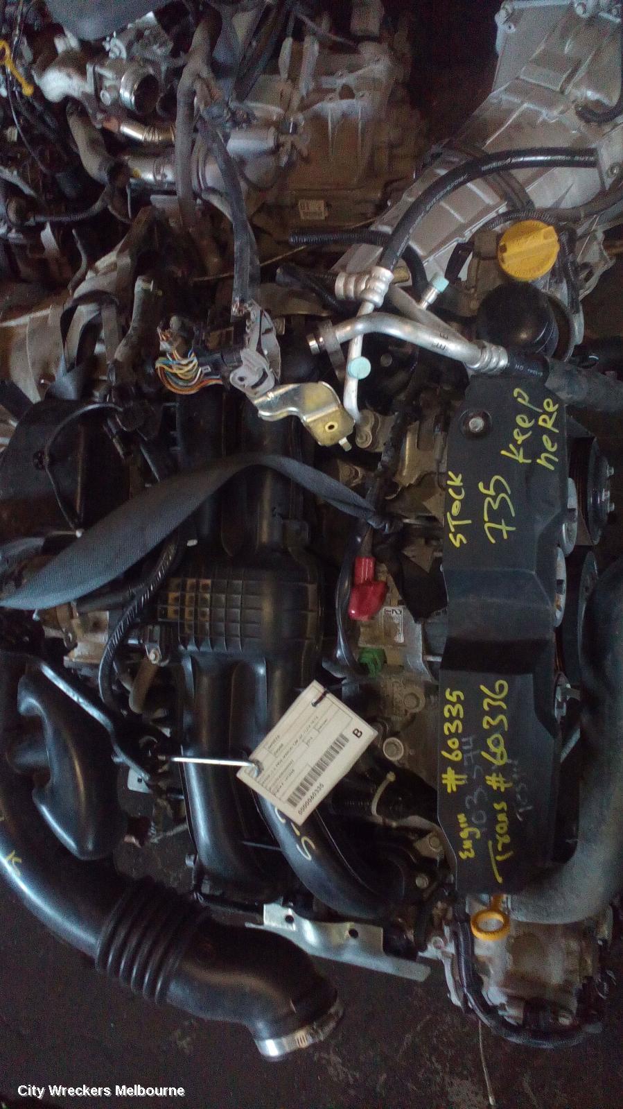 SUBARU IMPREZA ENGINE, PETROL, 2.0, FB20, MANUAL T/M, G4, 11/2014 - 10/2016