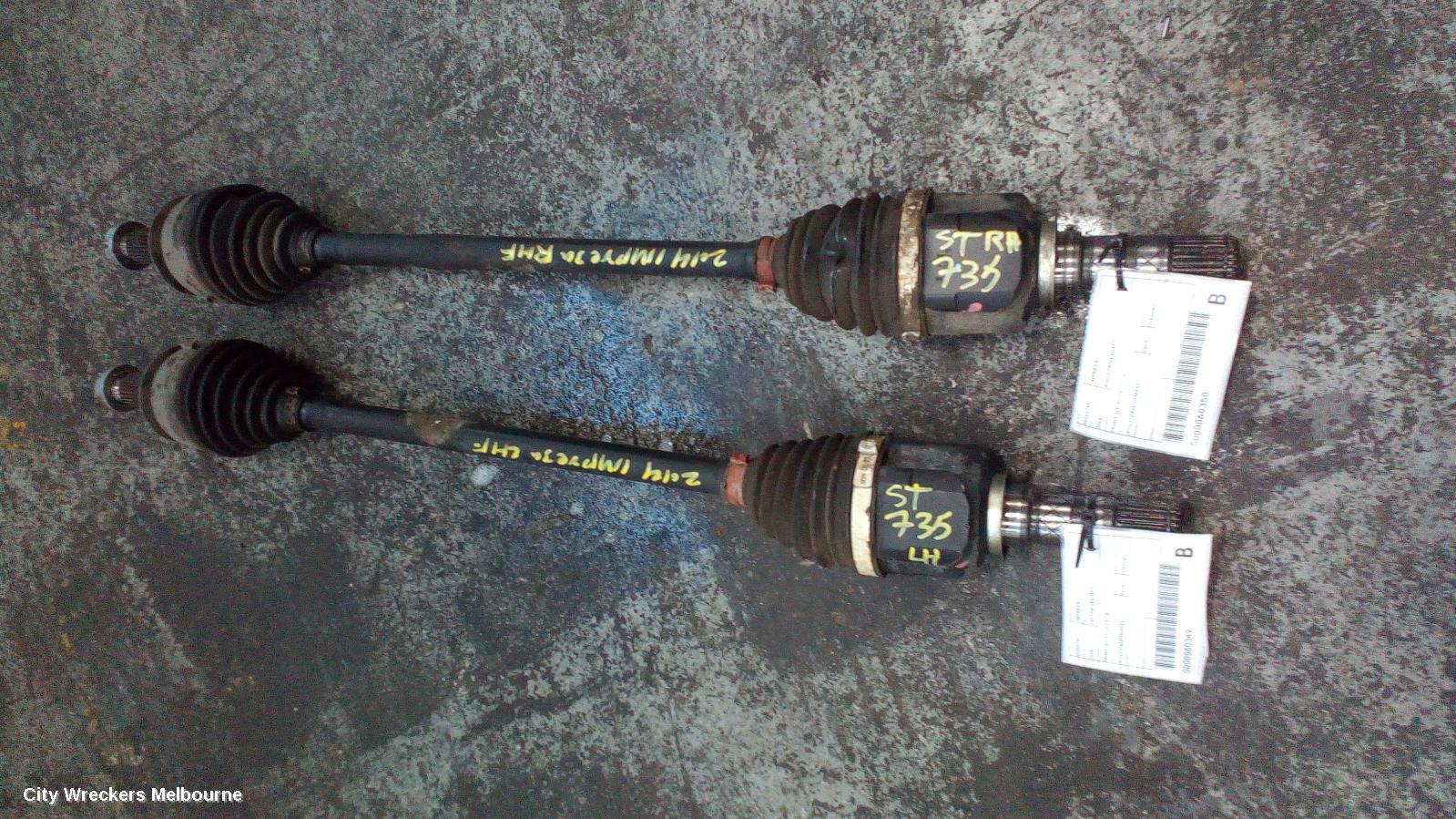 SUBARU IMPREZA RIGHT DRIVESHAFT, FRONT, G4, 01/2014 - 10/2016