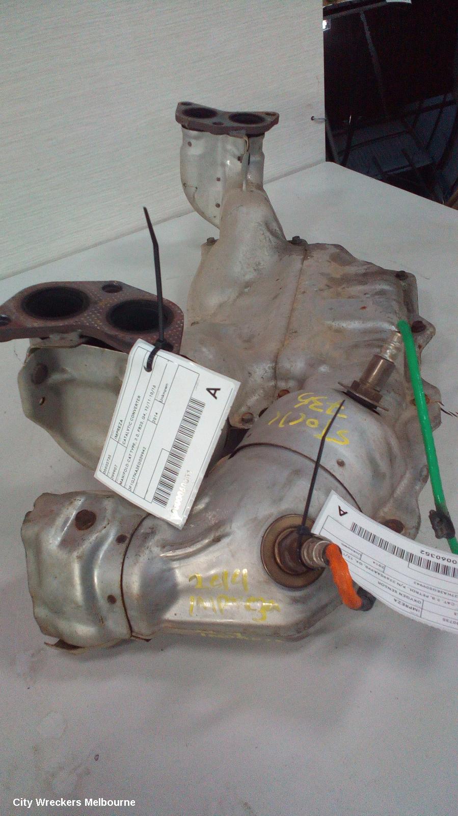 SUBARU IMPREZA CATALYTIC CONVERTER, MANIFOLD-CAT TYPE, 2.0, FB20, G4, 12/2011 - 10/2016