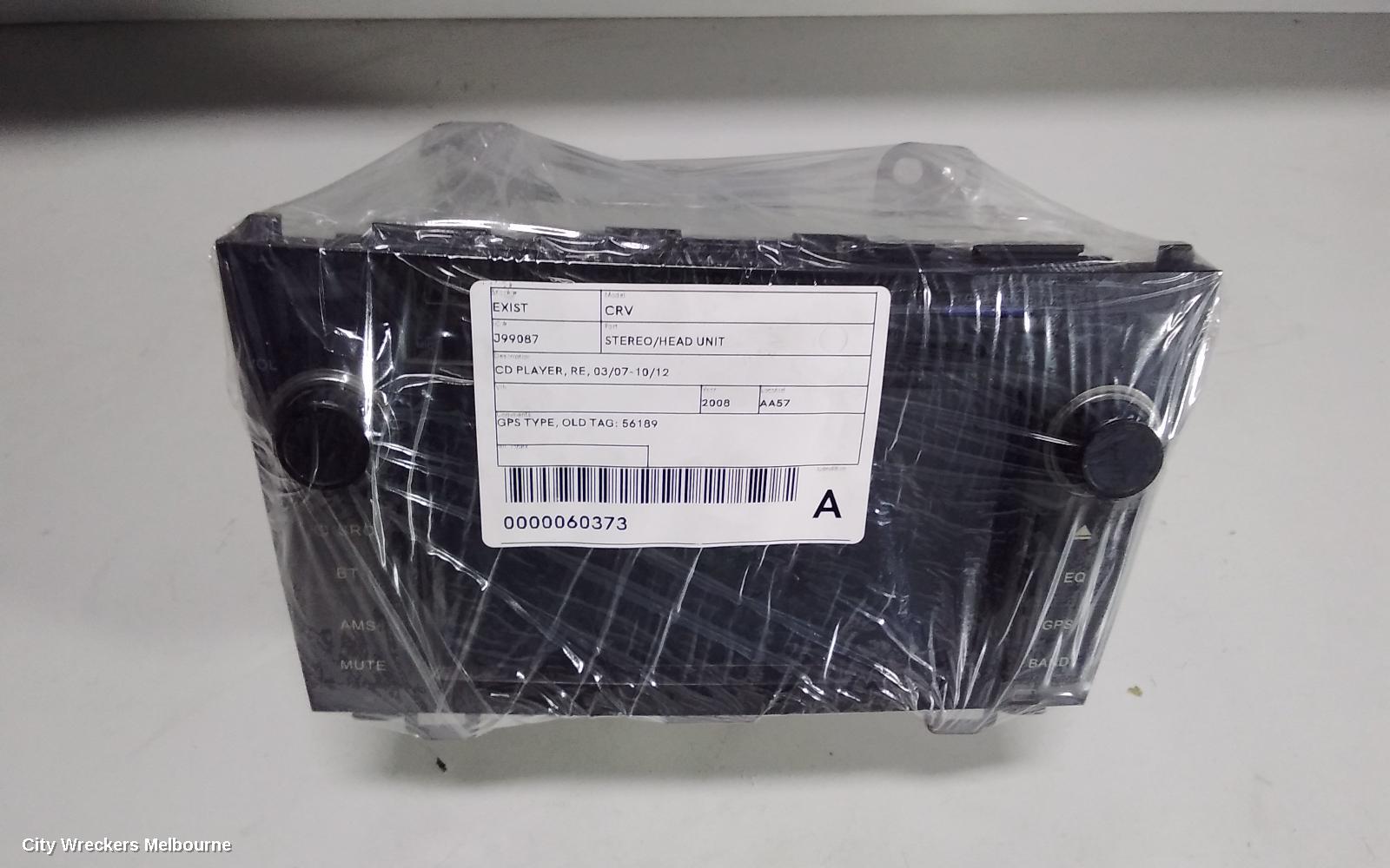HONDA CRV RADIO/CD/DVD/SAT/TV, CD PLAYER, RE, 03/2007 - 10/2012