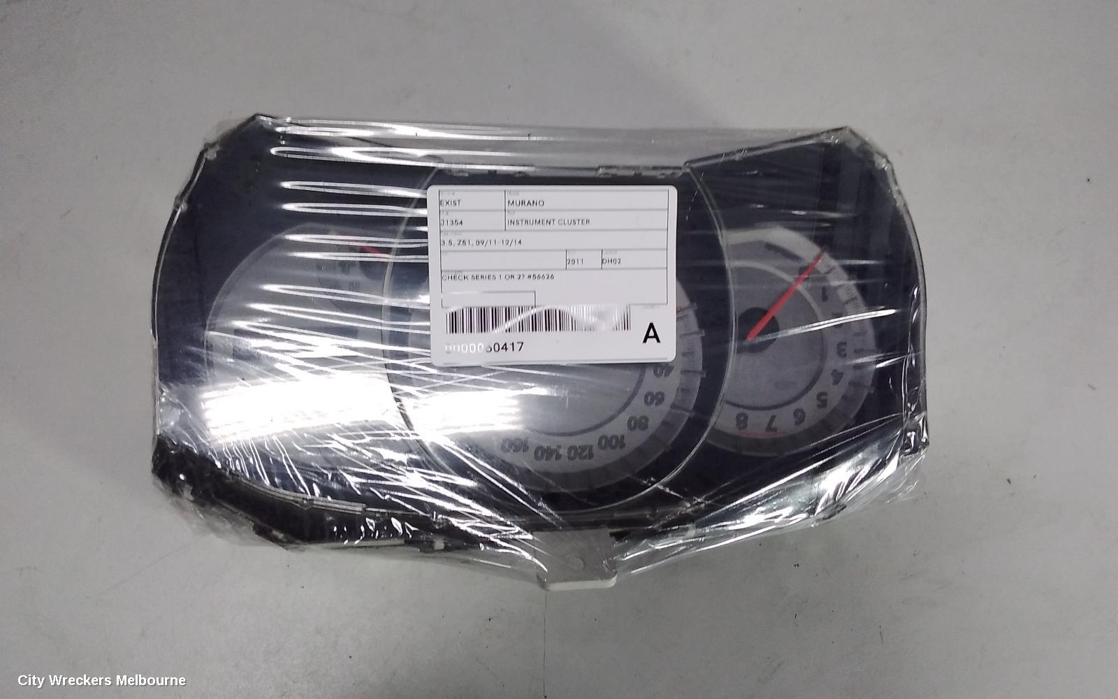 NISSAN MURANO INSTRUMENT CLUSTER, 3.5, Z51, 12/2008 - 08/2011