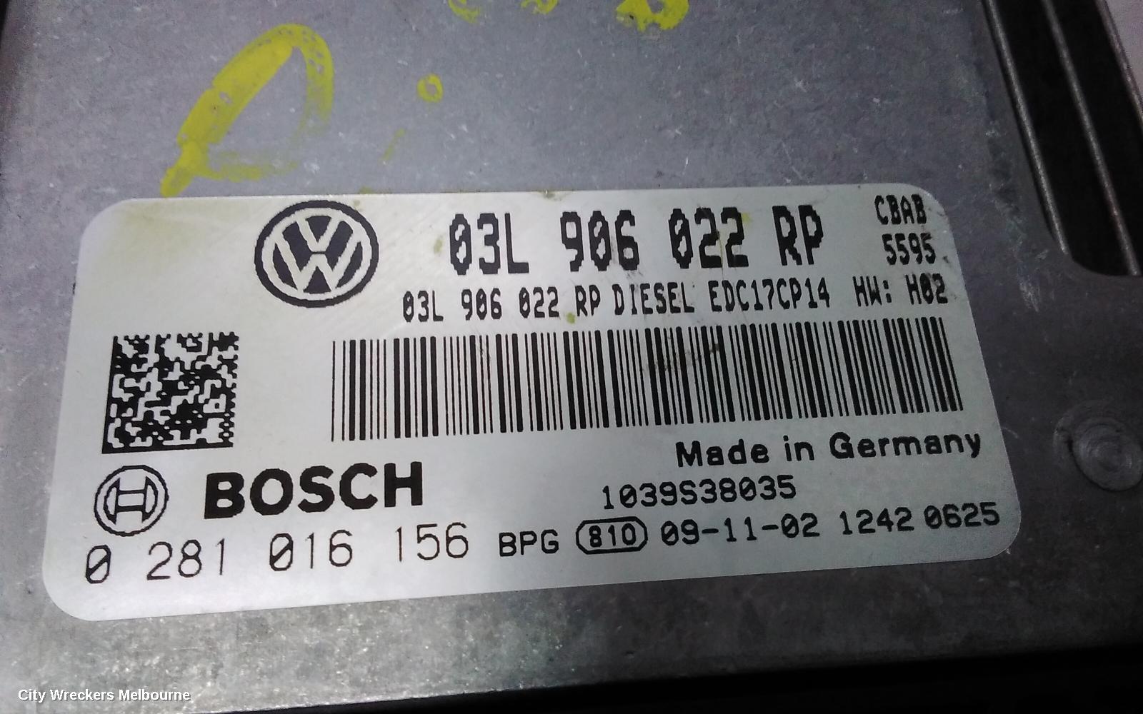 VOLKSWAGEN TIGUAN ECU, ENGINE ECU, DIESEL, 2.0, AUTO, ECU ONLY, 5N, 05/2008 - 08/2016