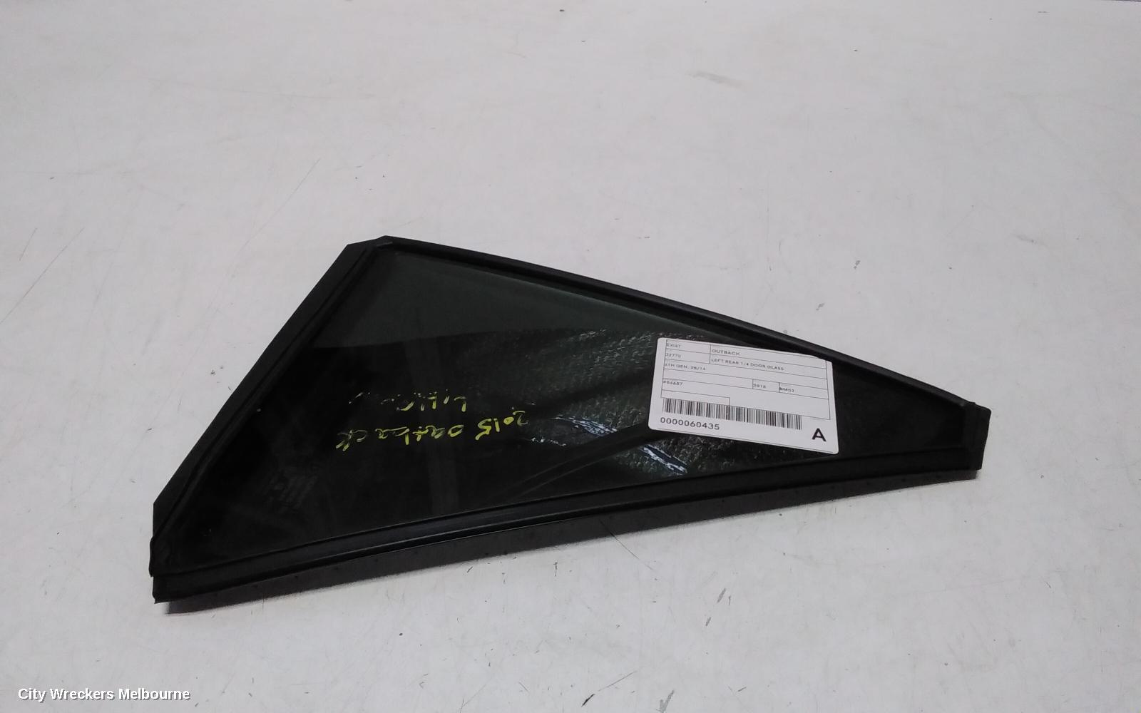SUBARU OUTBACK LEFT REAR 1/4 DOOR GLASS, 6TH GEN, 08/2014 ONWARDS