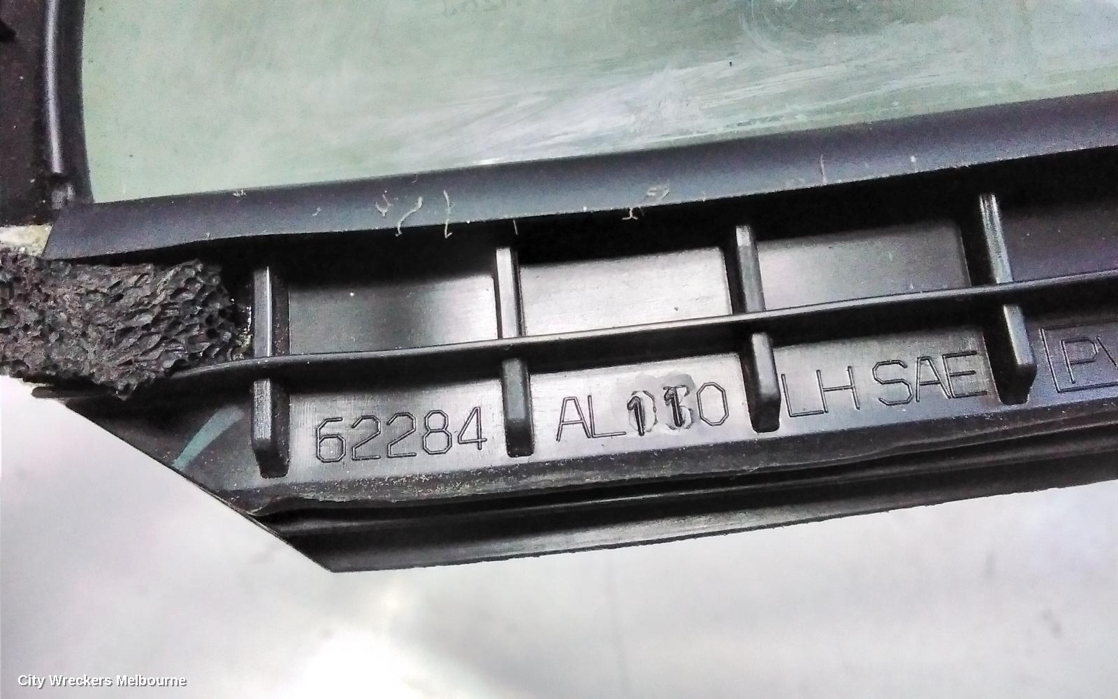 SUBARU OUTBACK LEFT REAR 1/4 DOOR GLASS, 6TH GEN, 08/2014 ONWARDS