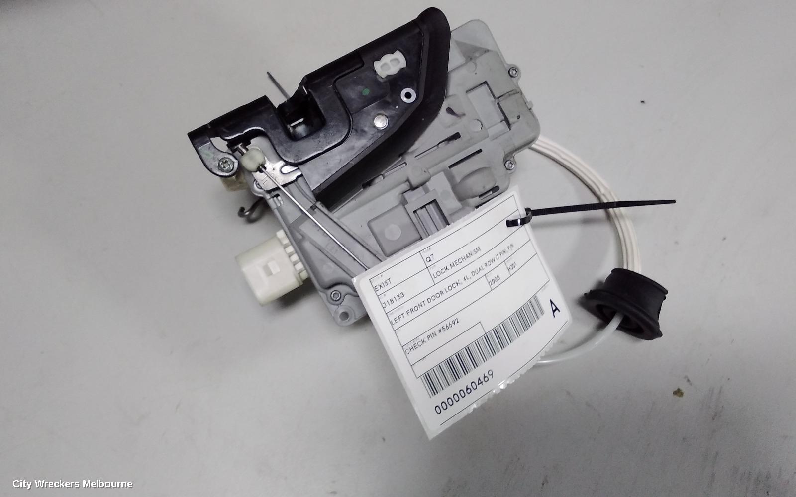 AUDI Q7 DOOR/BOOT/GATE LOCK, LEFT FRONT DOOR LOCK, 4L, DUAL ROW (7 PIN), P/N 8J2837015A, 09/2006 - 11/2009