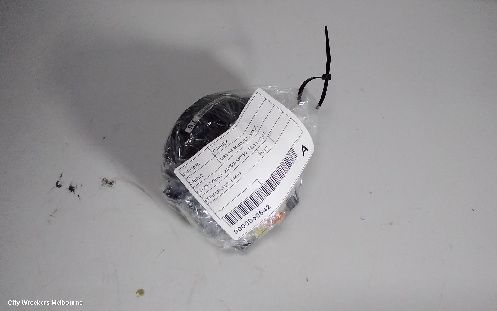 TOYOTA CAMRY AIRBAG MODULE/SENSOR, CLOCKSPRING, ASV50/AVV50, 12/2011 - 10/2017