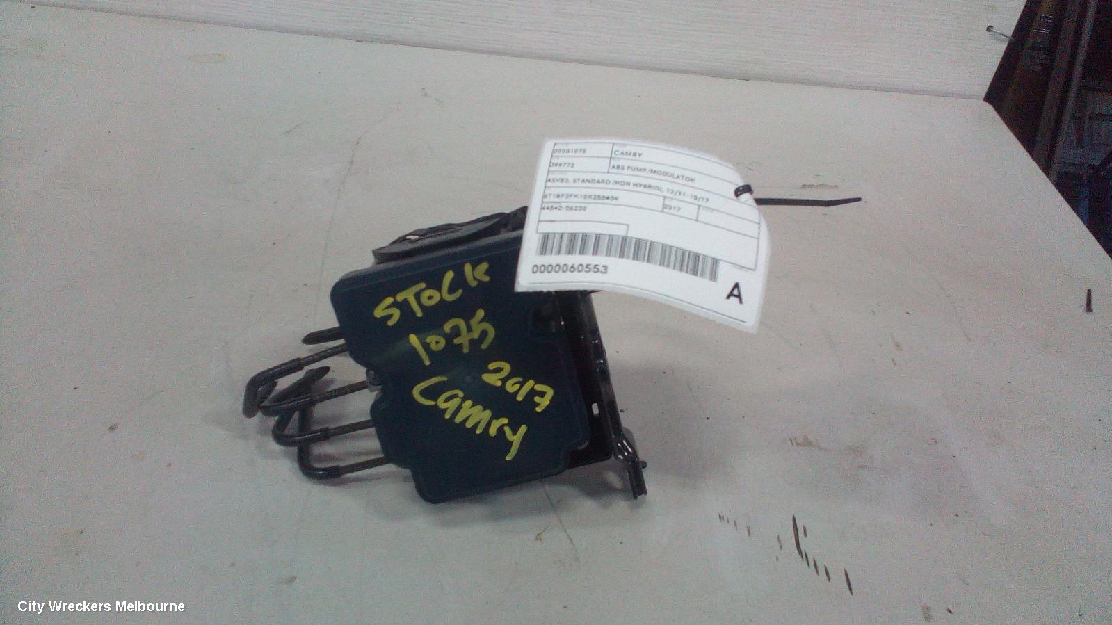 TOYOTA CAMRY ABS PUMP/MODULATOR, ASV50, STANDARD (NON HYBRID), P/N 4405006320, 05/2015 - 10/2017